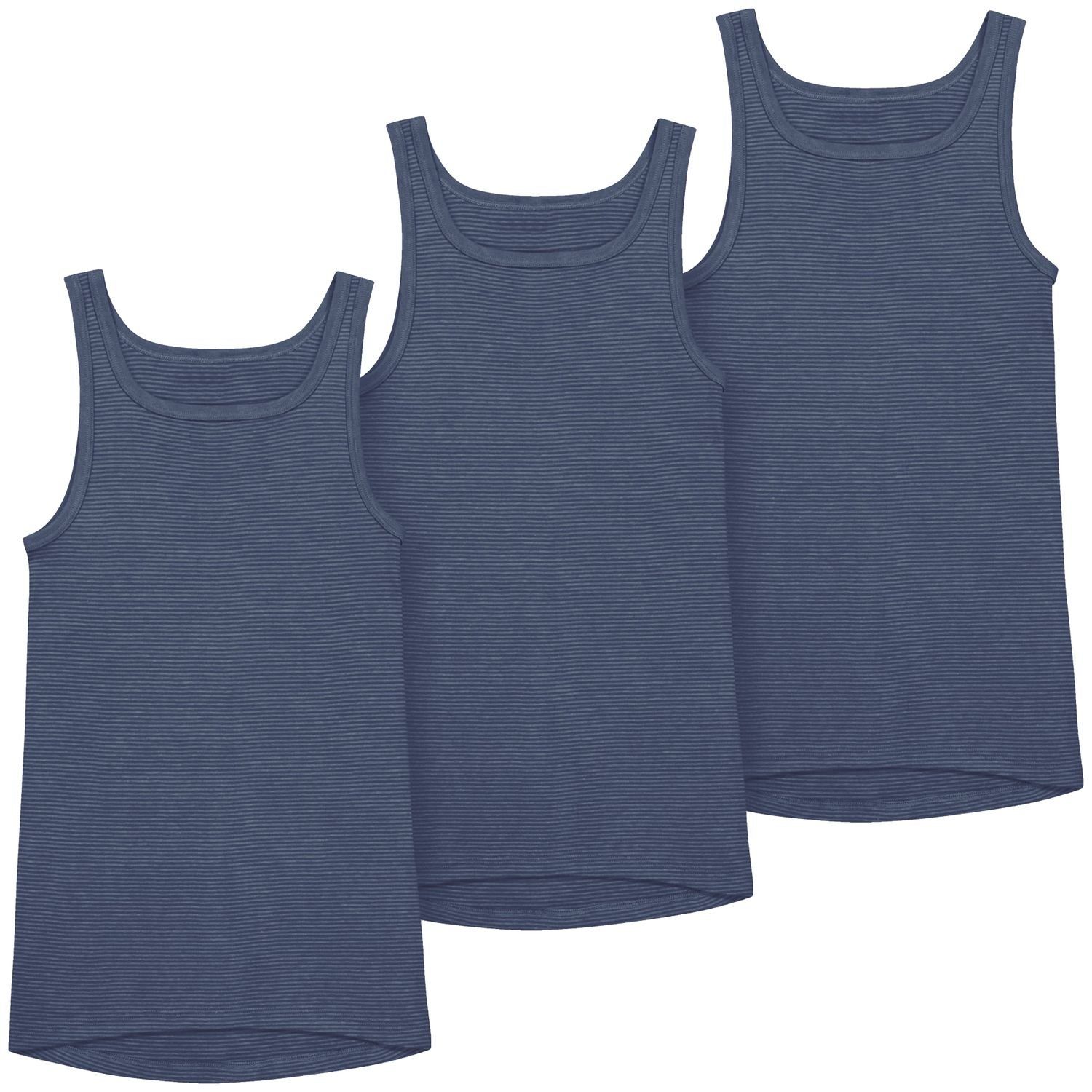 Ammann Unterhemd Jeans (Mehrpack, 3-St., 3 Stück) strapazierfähig und pflegeleicht im 3er Pack Blau