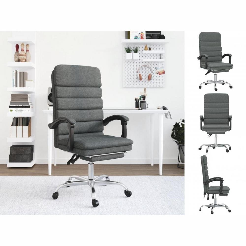 vidaXL Bürostuhl Bürostuhl mit Massagefunktion Dunkelgrau Stoff Arbeitsplatz Home Offic Dunkelgrau | Dunkelgrau