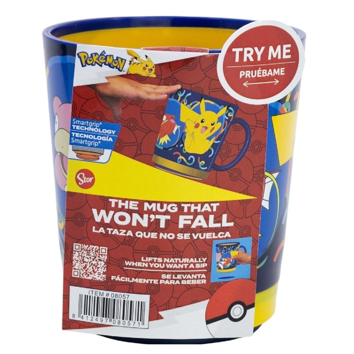 POKÉMON Trinkflasche Pokemon Kippsicher Trinkbecher PP 410ml Drop Safe mit Smartgrip-System