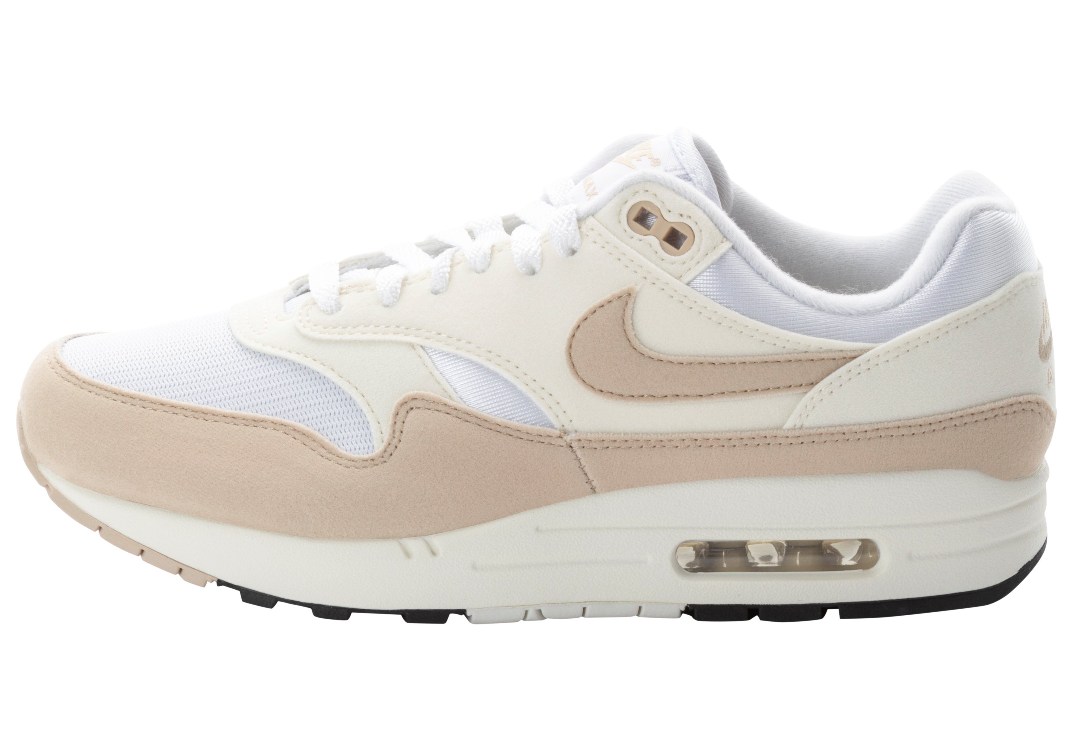 Nike air max 1 beige black hot sale