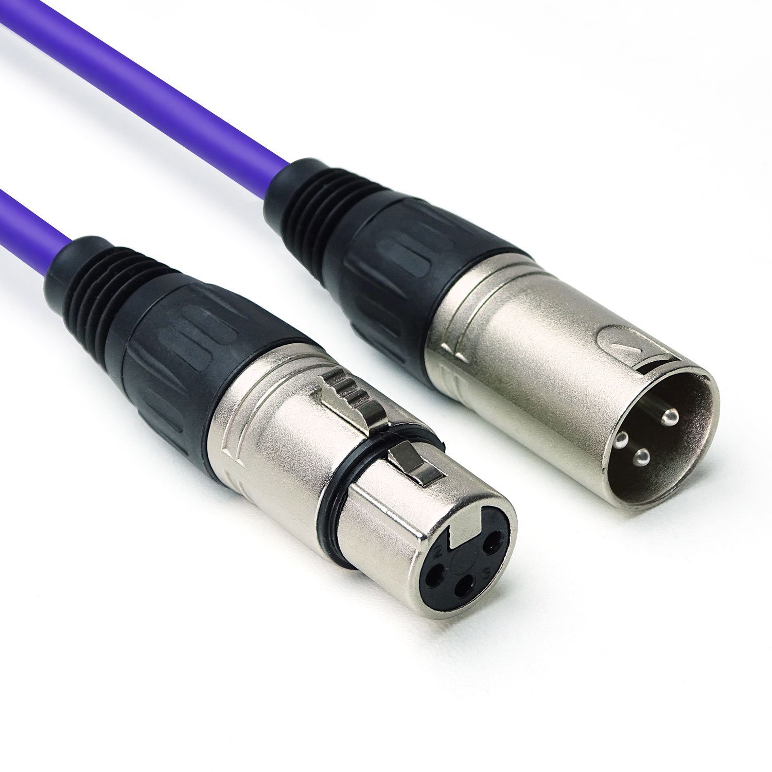 keepdrum Mikrofonkabel XLR 3-polig 10m Lila Audio-Kabel, XLR 3-polig