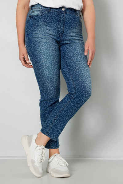 MIAMODA Regular-fit-Jeans Джинсы Slim Fit Animalprint 5-Pocket