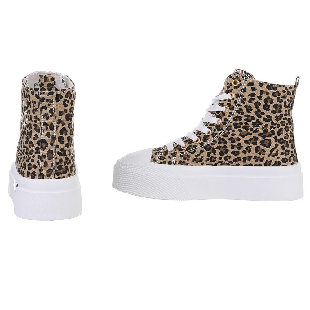 Ital-Design Damen High-Top Freizeit Sneakerboots (88671549) Keilabsatz/Wedge Sneakers High in Beige