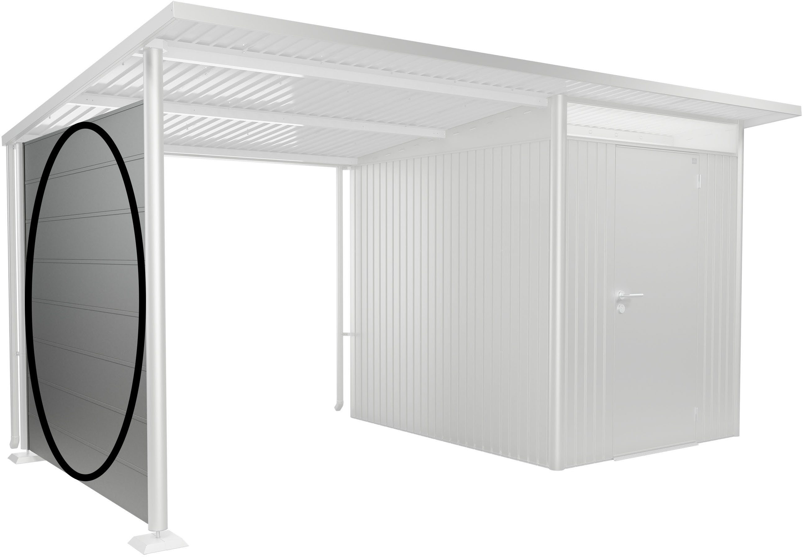 Biohort Gerätehaus-Seitenwand für Seitendach AvantGarde A2,A6, verschiedene Farben, BxH:197x182 cm