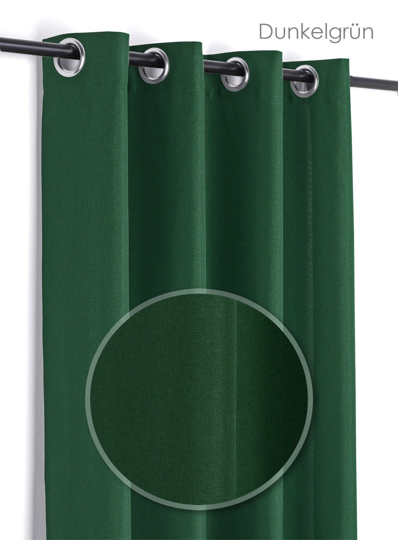 Vorhang Ösenvorhang, Brilliant Ösen Dunkelgrün blickdicht cm, Leinen Optik Beautex, St), Ösen 140x245 (1 mit Gardine