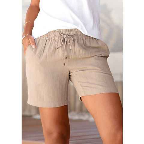 LASCANA Shorts aus Leinenmix mit Taschen, Leinenhose, kurze Hose
