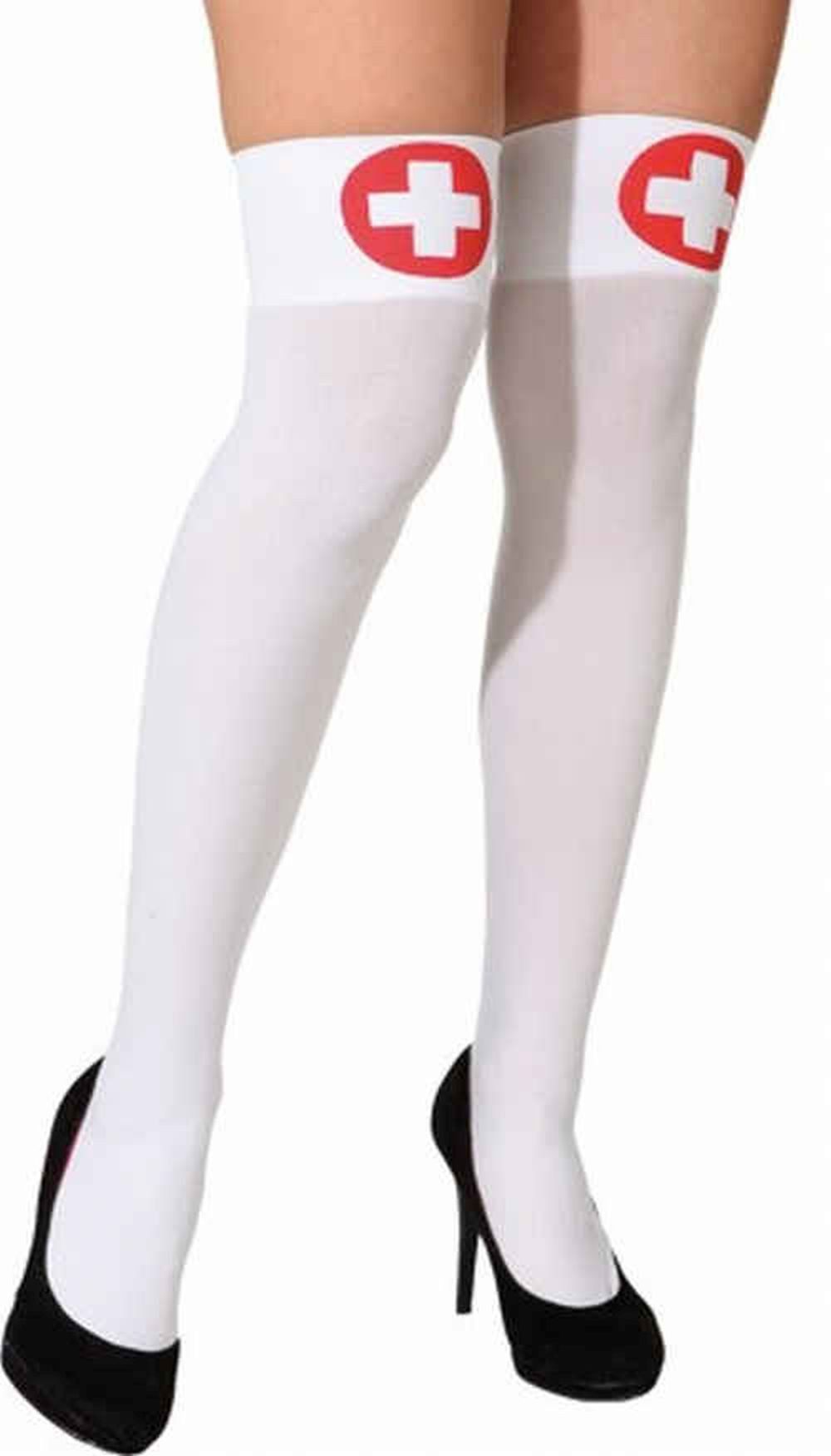 Orlob Overknees Krankenschwester Nylon Kniestrümpfe Overknees Karneval Cosp günstig online kaufen