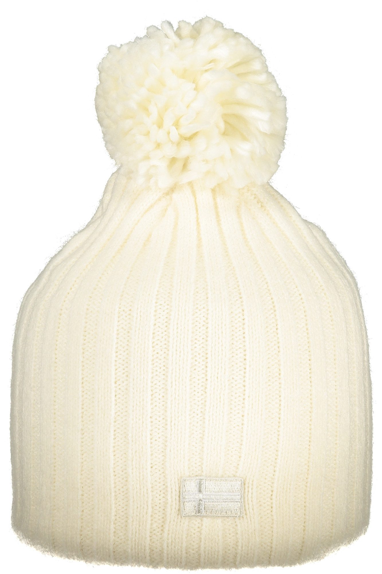 NORWAY 1963 Strickmütze Damen Wintermütze weiß mit Bommel & Applikation - Stilvolles Design
