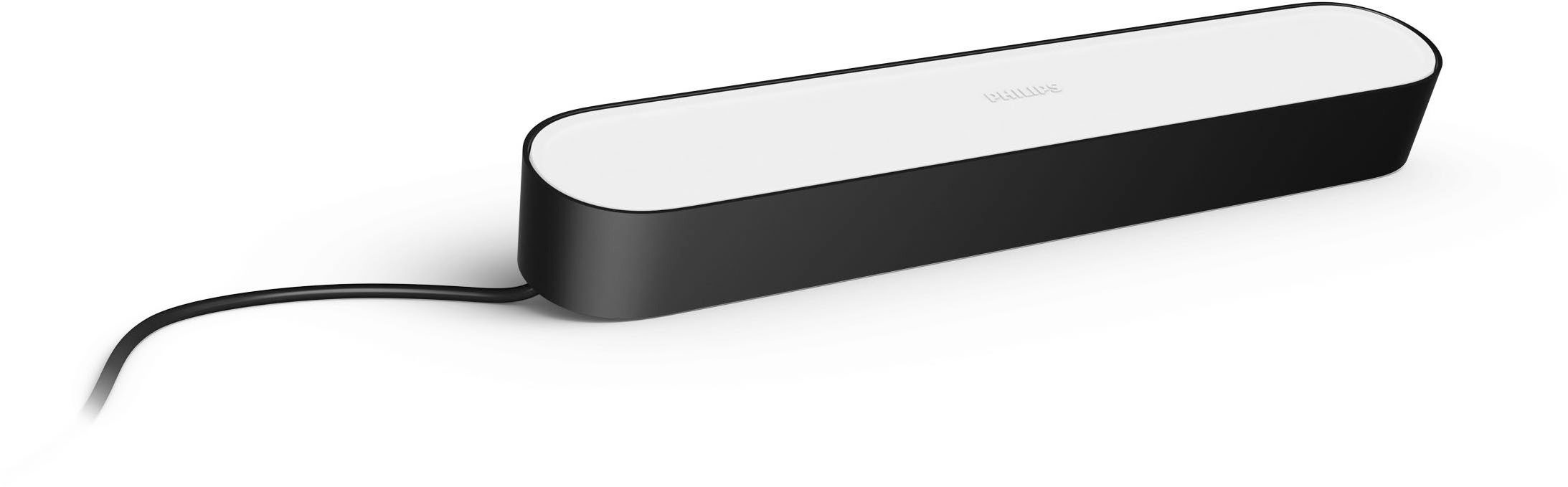 Philips Hue LED Lichtleiste White & Color Ambiance Play Lightbar Basis schwarz, Abschaltautomatik, Bluetooth, CCT - über Fernbedienung, Dimmfunktion, Farbsteuerung, Farbwechsel, Leuchtdauer einstellbar, Memoryfunktion, Nachtlichtfunktion, RGB, Smart Home, Timerfunktion, dimmbar über Fernbedienung, erweiterbar, mehrere Helligkeitsstufen, LED fest integriert, RGB, inklusive Netzteil