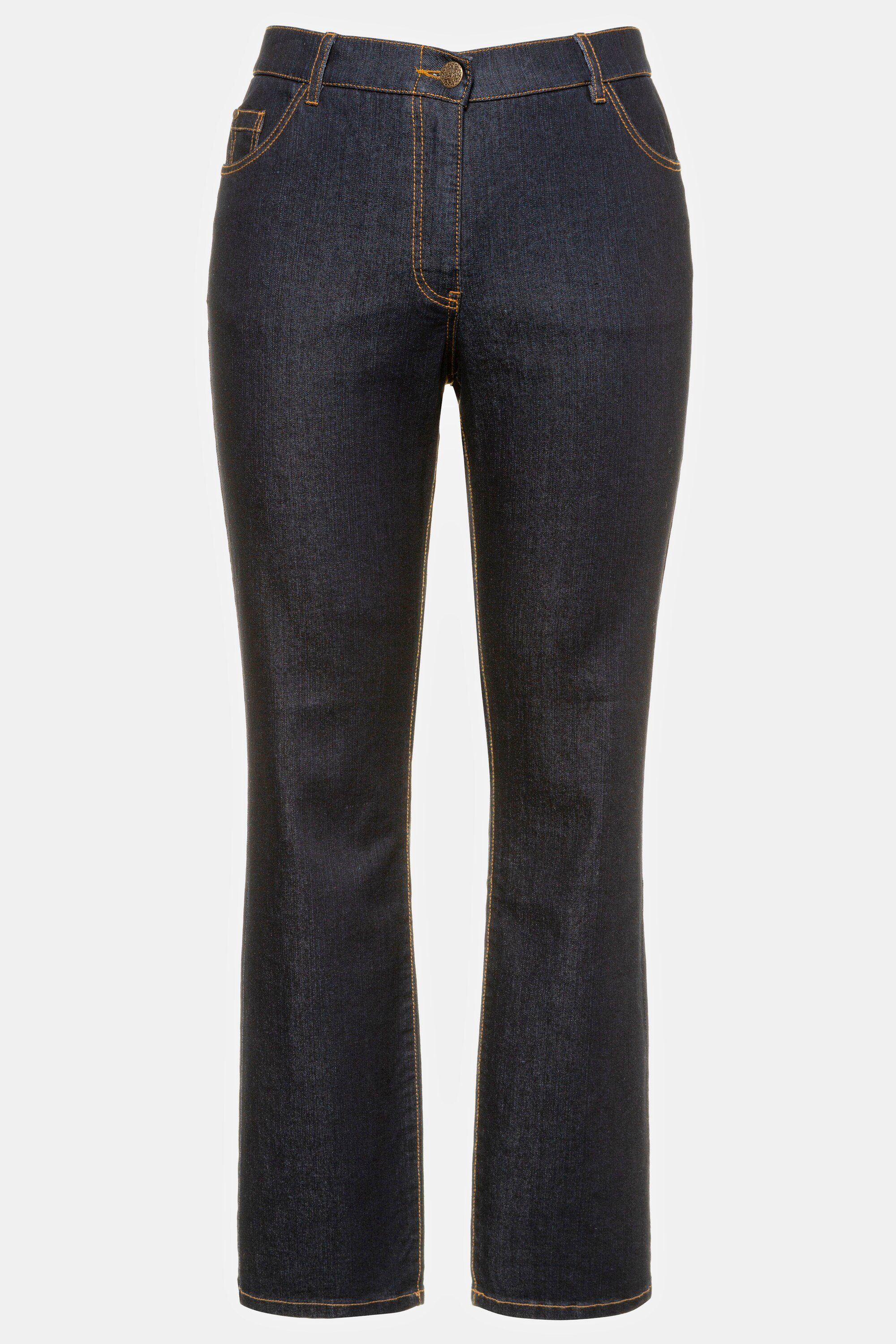 Ulla Popken Mandy 5-Pocket-Form dark gerade Funktionshose Komfortbund denim Jeans blue