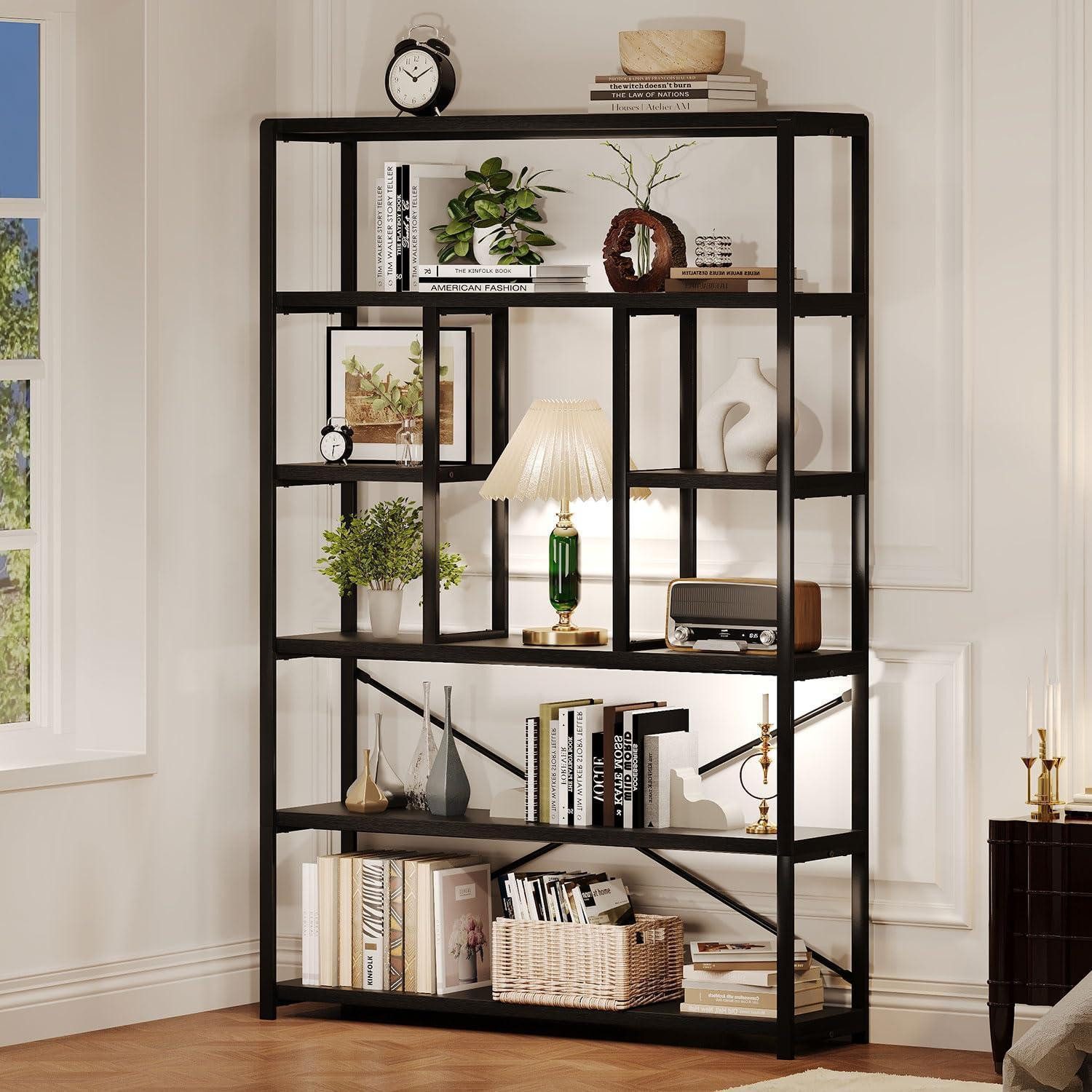 LuxusKollektion Standregal Bücherregal 6 Ebenen Vintagebraun 120x30x180cm, 1-tlg.
