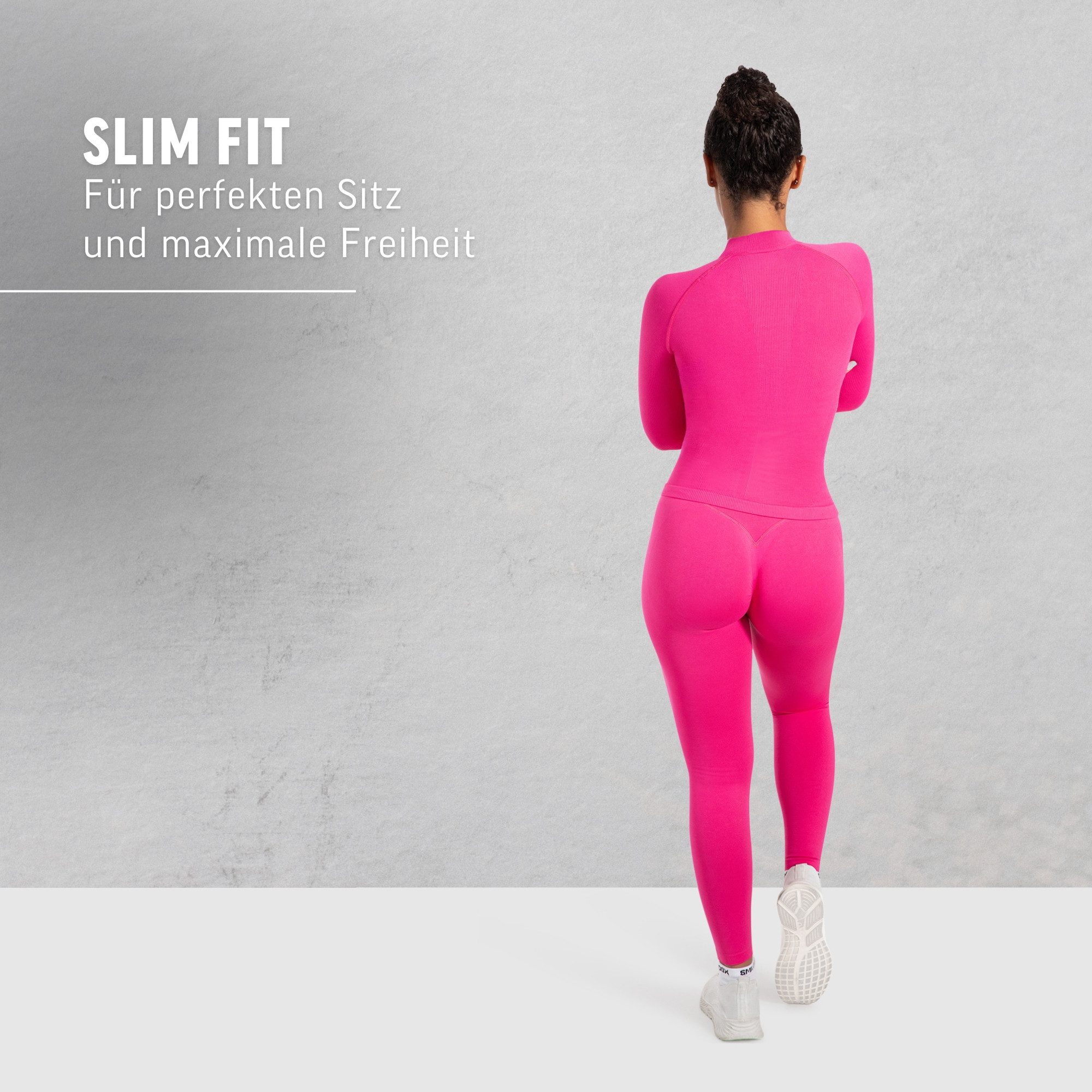 Smilodox Outdoorjacke Revia, Slim Fit Laufjacke mit Stehkragen & Daumenöffnungen, Workout Fitness Oberteil, elastisches Funktionsmaterial, Sportjacke