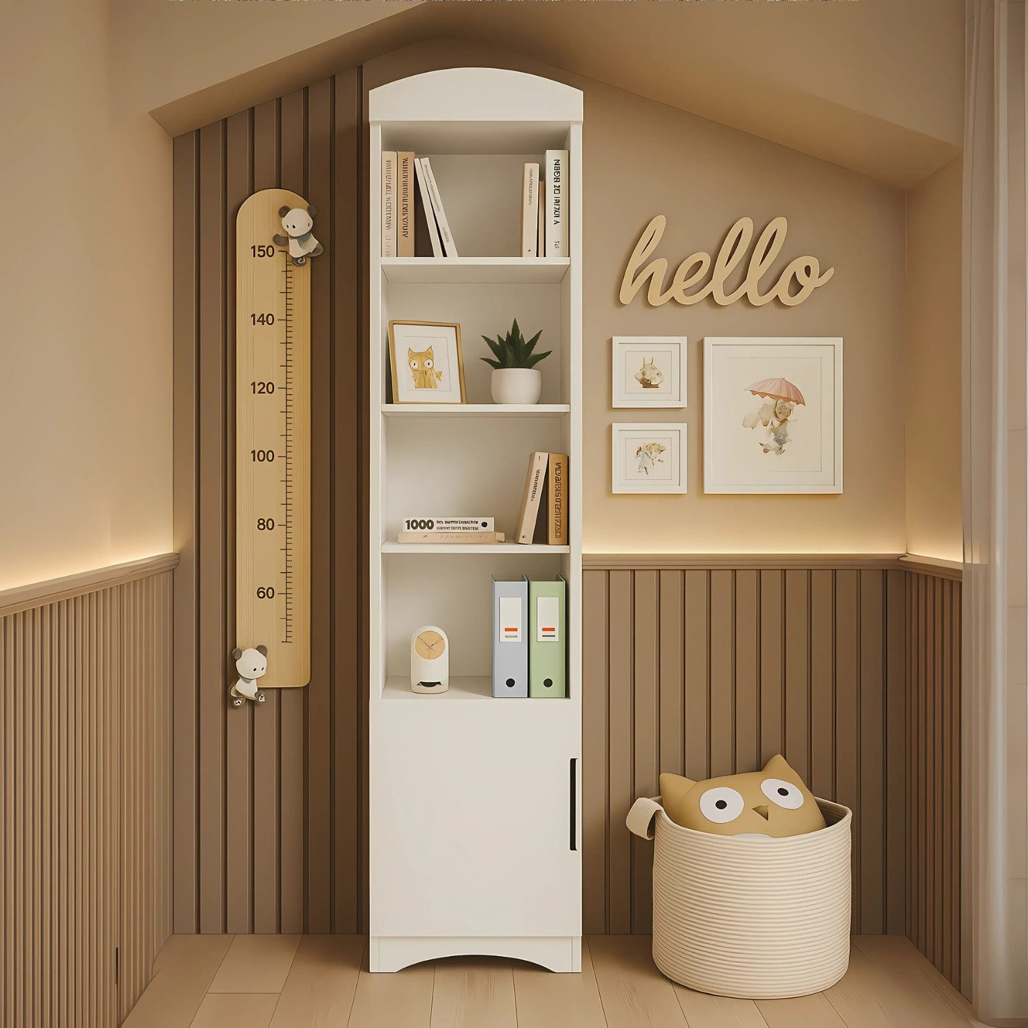 Alavya Home® Bücherregal Einzel- & Doppelregal mit abschließbarer Tür – 4 bzw. 8 Einlegeböden, Ablagefächern aus massivem Holz