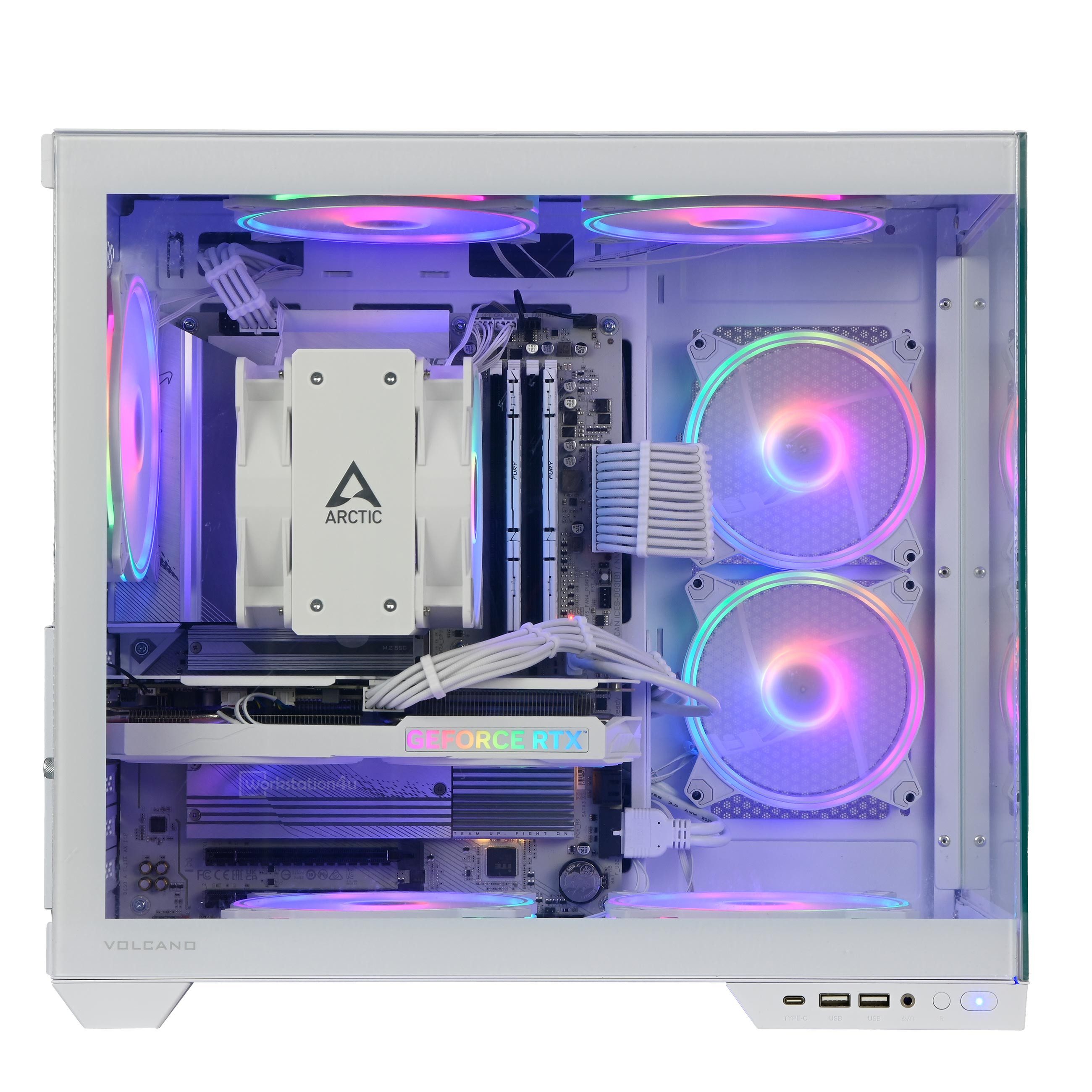 Workstation4u Modecom Volcano Panorama APEX ARGB Gaming-PC (AMD Ryzen 7 8700F, RTX 5060 Ti 16GB, 16 GB RAM, 500 GB SSD, Luftkühlung)