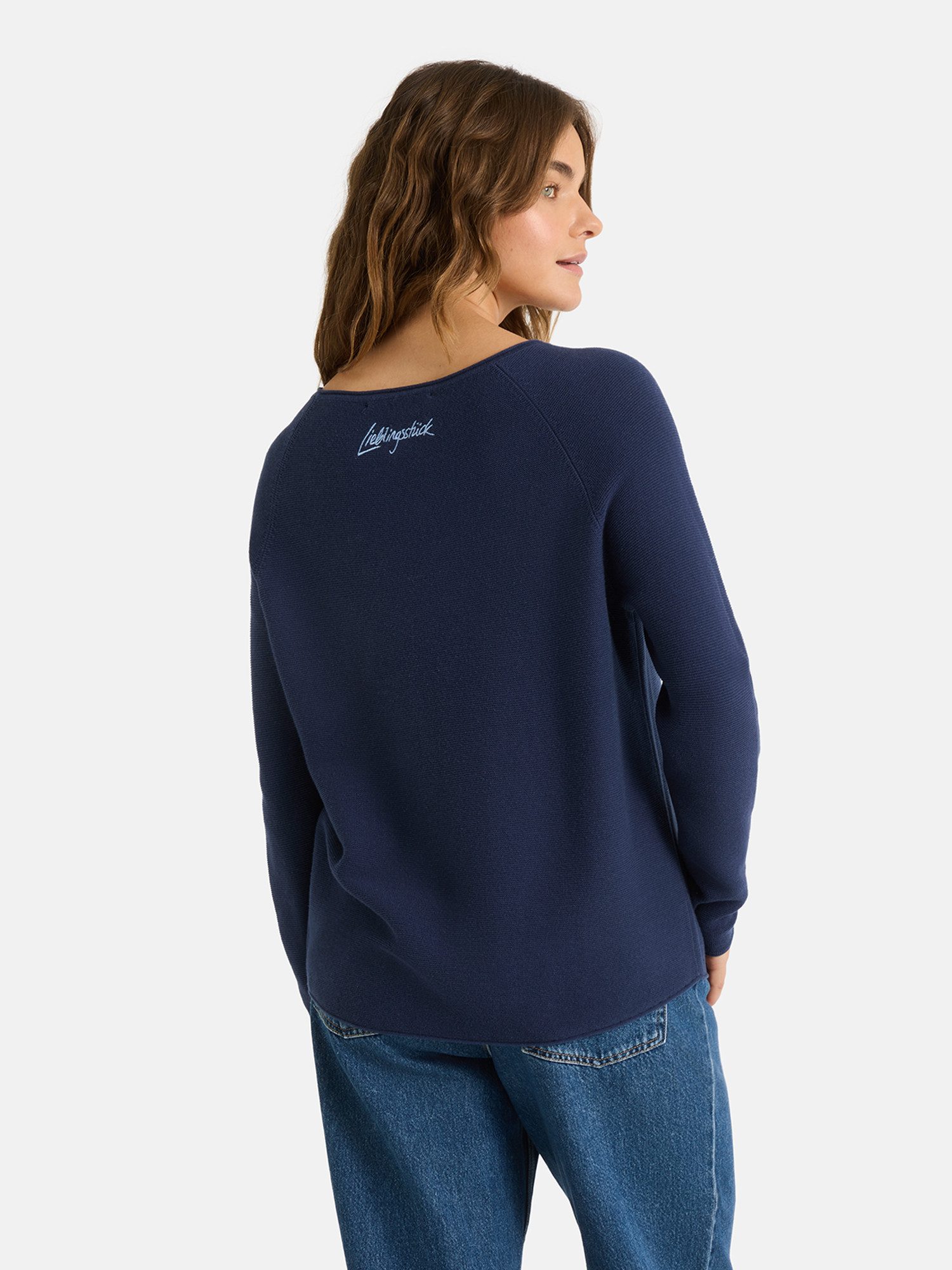 Lieblingsstück Rundhalspullover BiancaEP aus reiner Baumwolle, unifarbenes Design