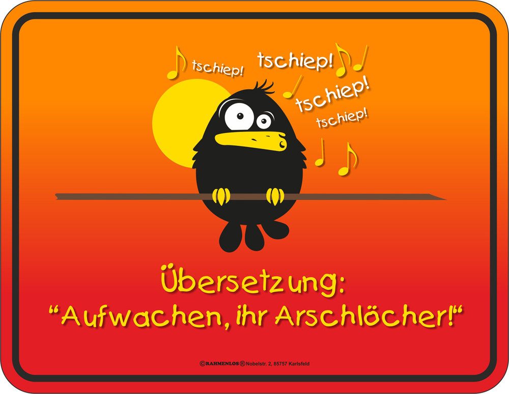 Metallschild Aufwachen - Fun-Schilder - Blechschild
