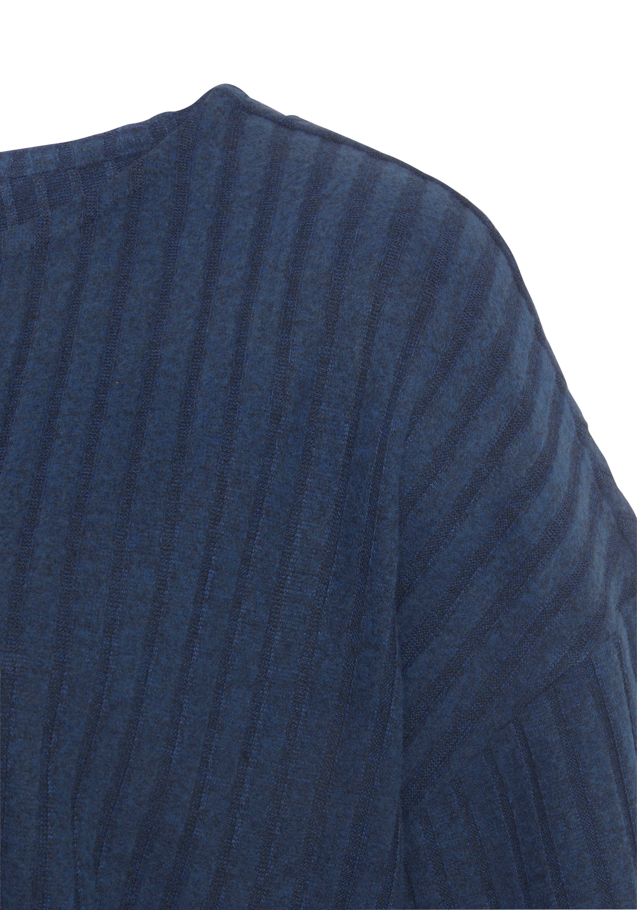 LASCANA -Loungeshirt Strick, blau-melange aus Loungewear weichem 3/4-Arm-Shirt