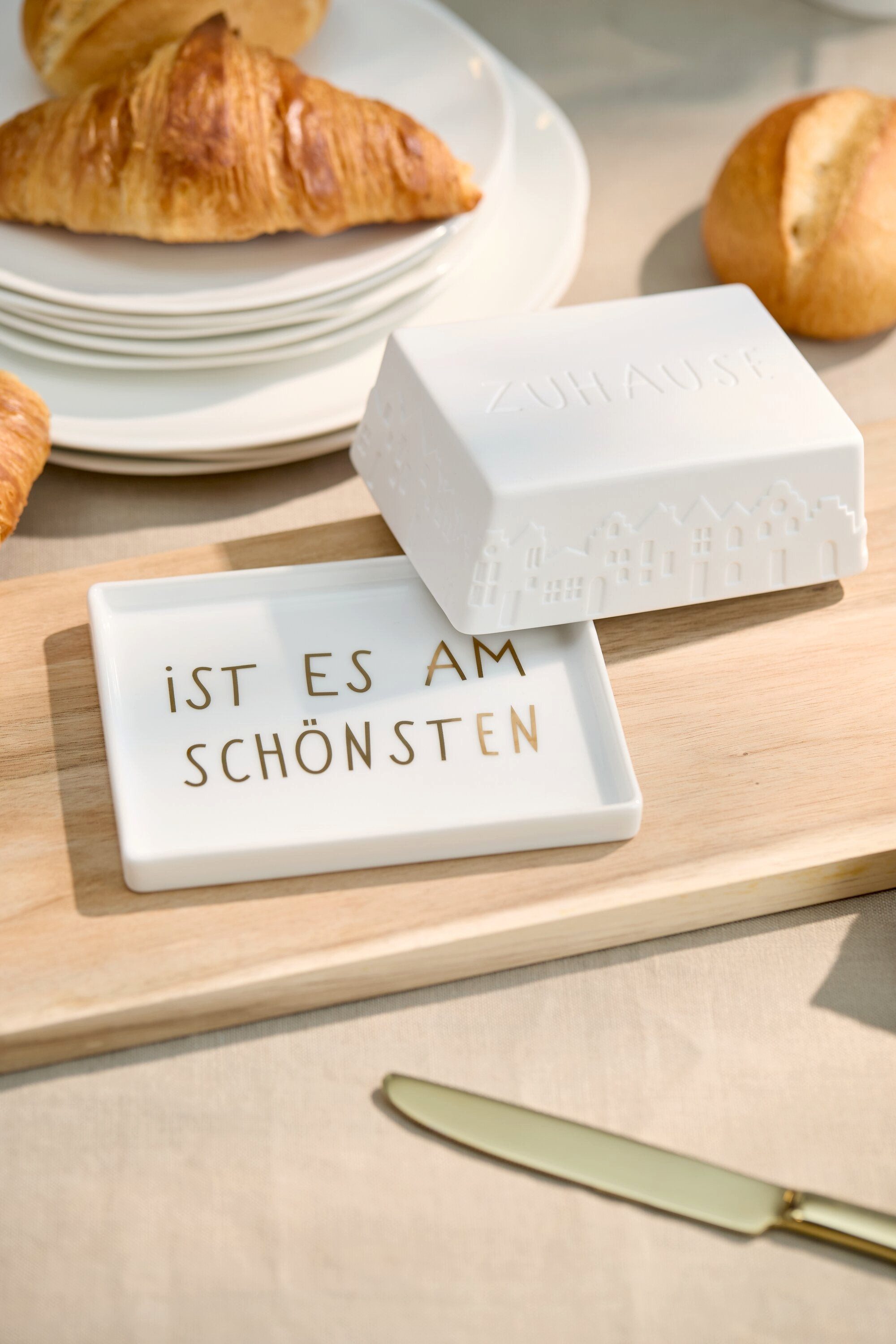 Räder Design Butterdose Butterdose Zuhause ist es am schönsten aus Porzellan von räder design