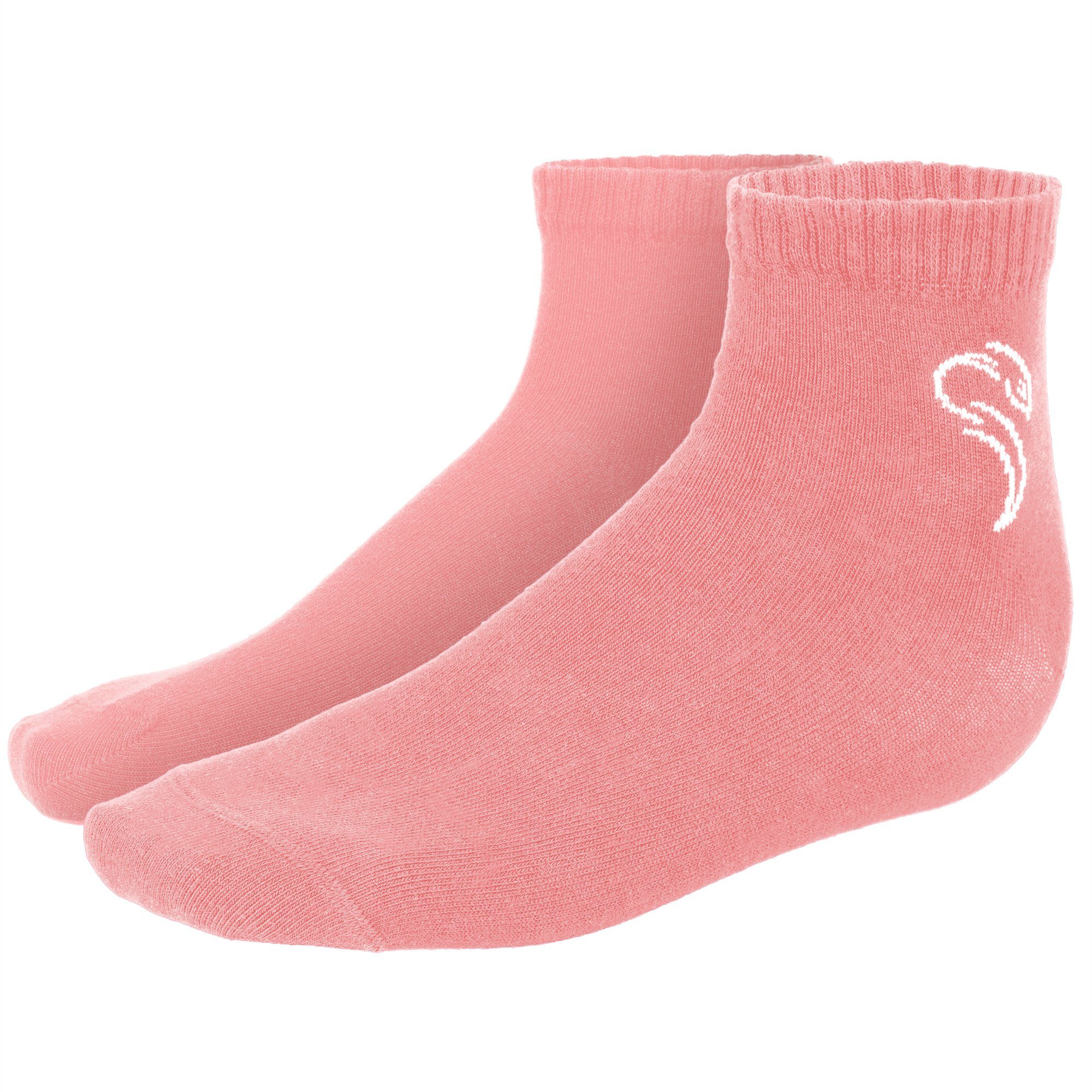 Black comfort Sneakersocken pure Quarter Snake (3-Paar) weiß-rosa-aprikot