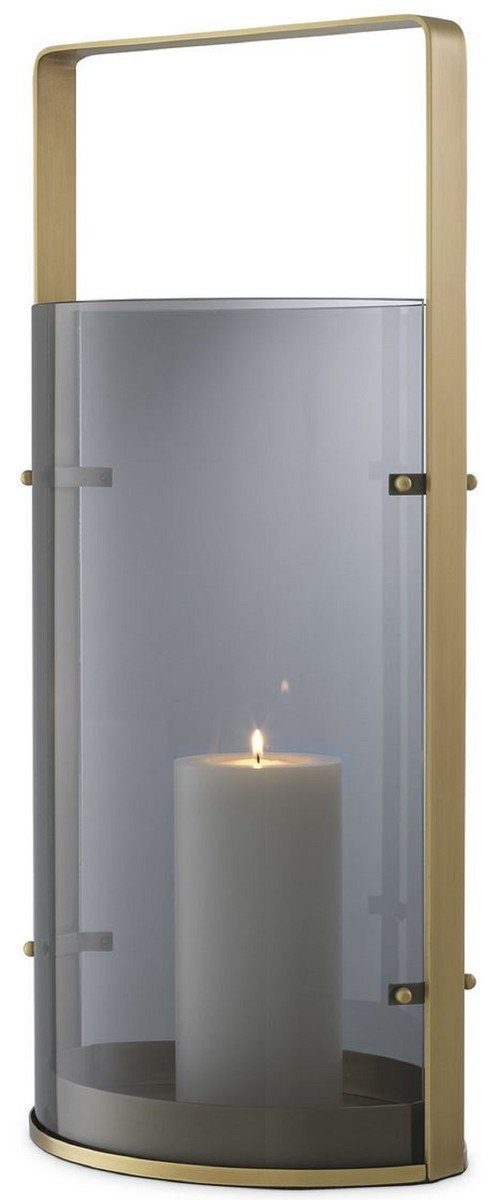 Casa Padrino Kerzenleuchter Luxus Kerzenleuchter Antik Messingfarben / Grau 29,5 x 21 x H. 65 cm - Gastronomie Accessoires - Luxus Qualität