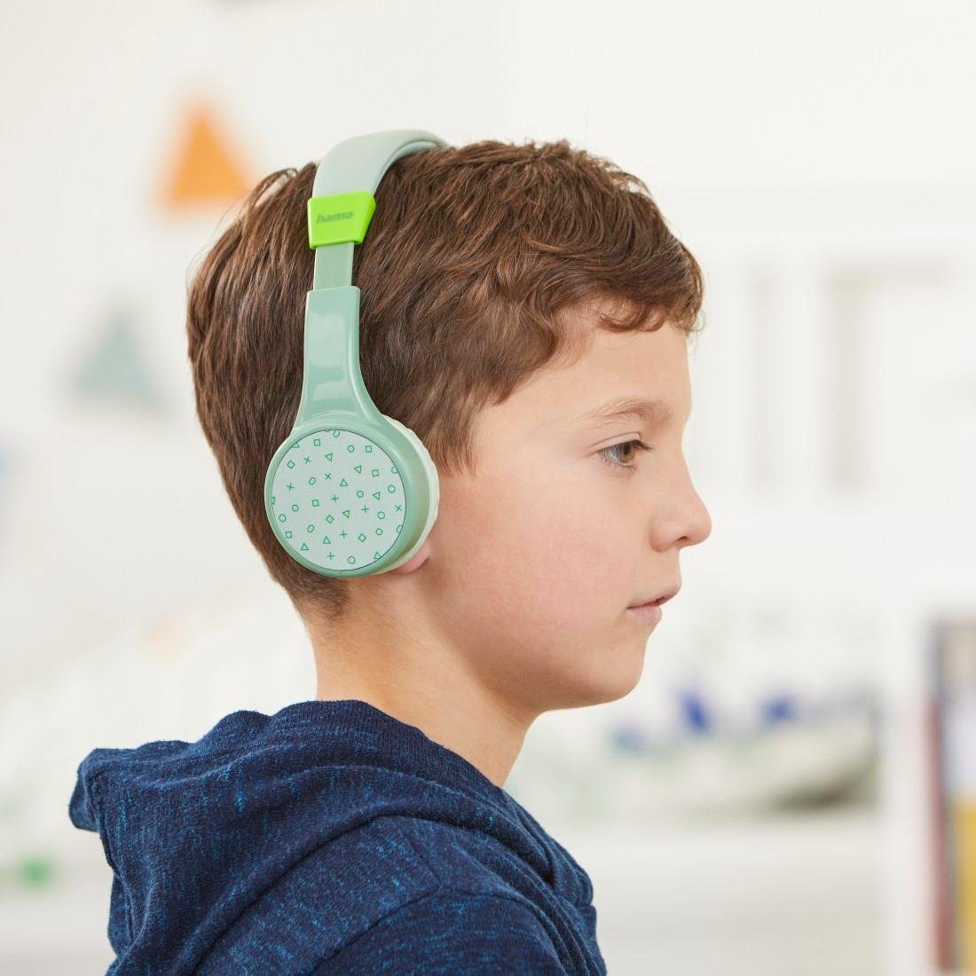 Hama Bluetooth®-Kinderkopfhörer Teens On-Ear, Guard, grün Lautstärkebegrenzung Kinder-Kopfhörer