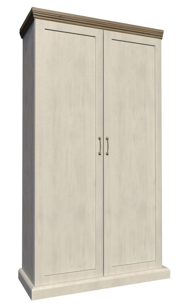 Kleiderschrank Landhaus-Stil Wildeiche Feldmann-Wohnen Pinie weiß 97cm skandinavisch Royal