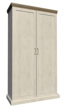 Feldmann-Wohnen Kleiderschrank Royal (1-St) 97cm Pinie skandinavisch weiß Wildeiche Landhaus-Stil