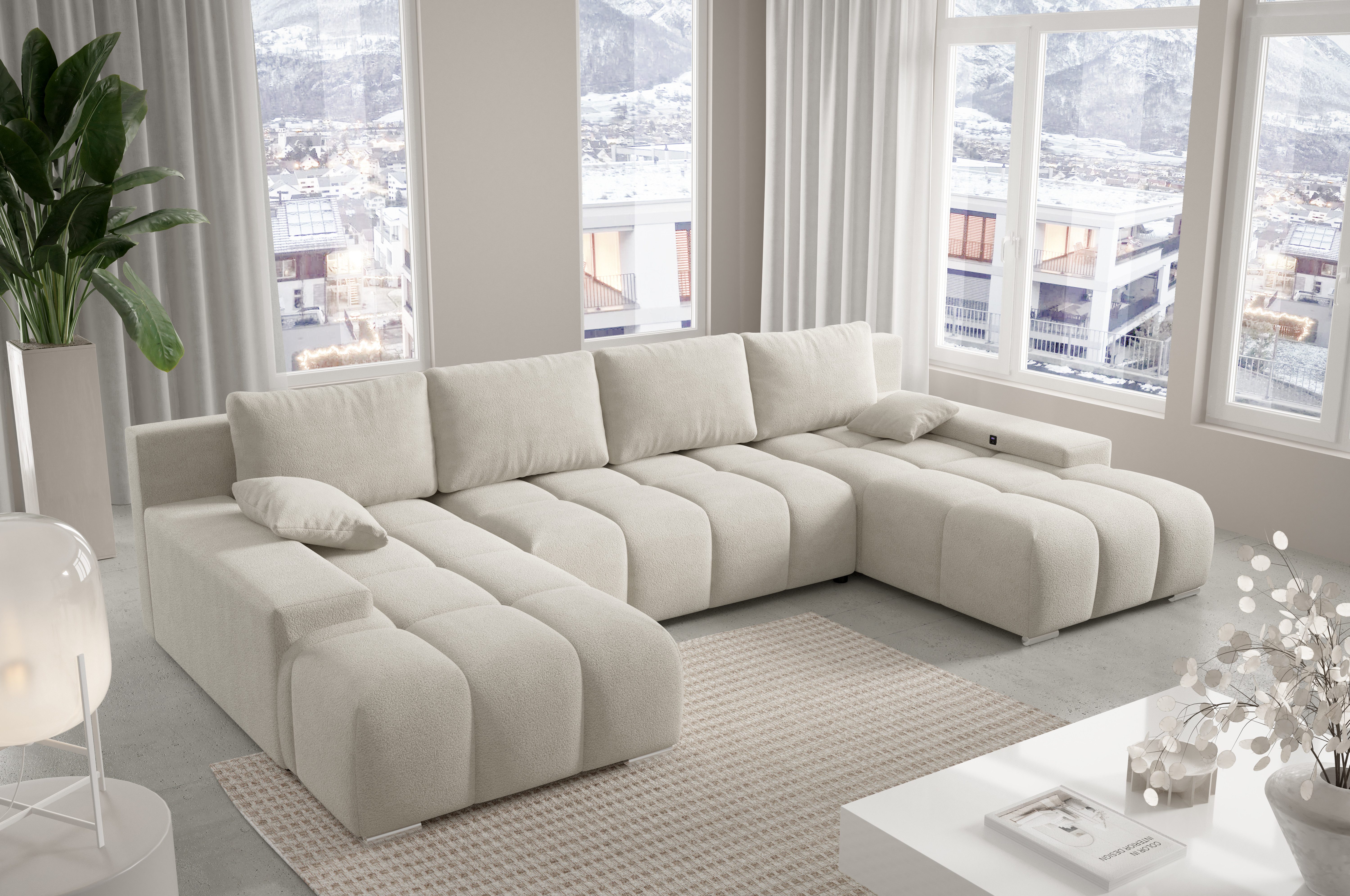 PROMETO Möbel Ecksofa Ecksofa Couch U-Form, günstig online kaufen