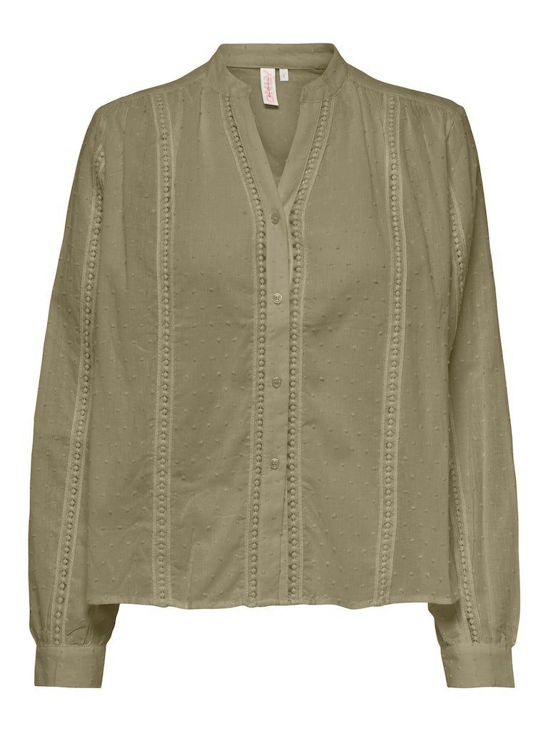 ONLY Blusentop ONLFILUCA LS BUTTON V-NECK TOP WVN