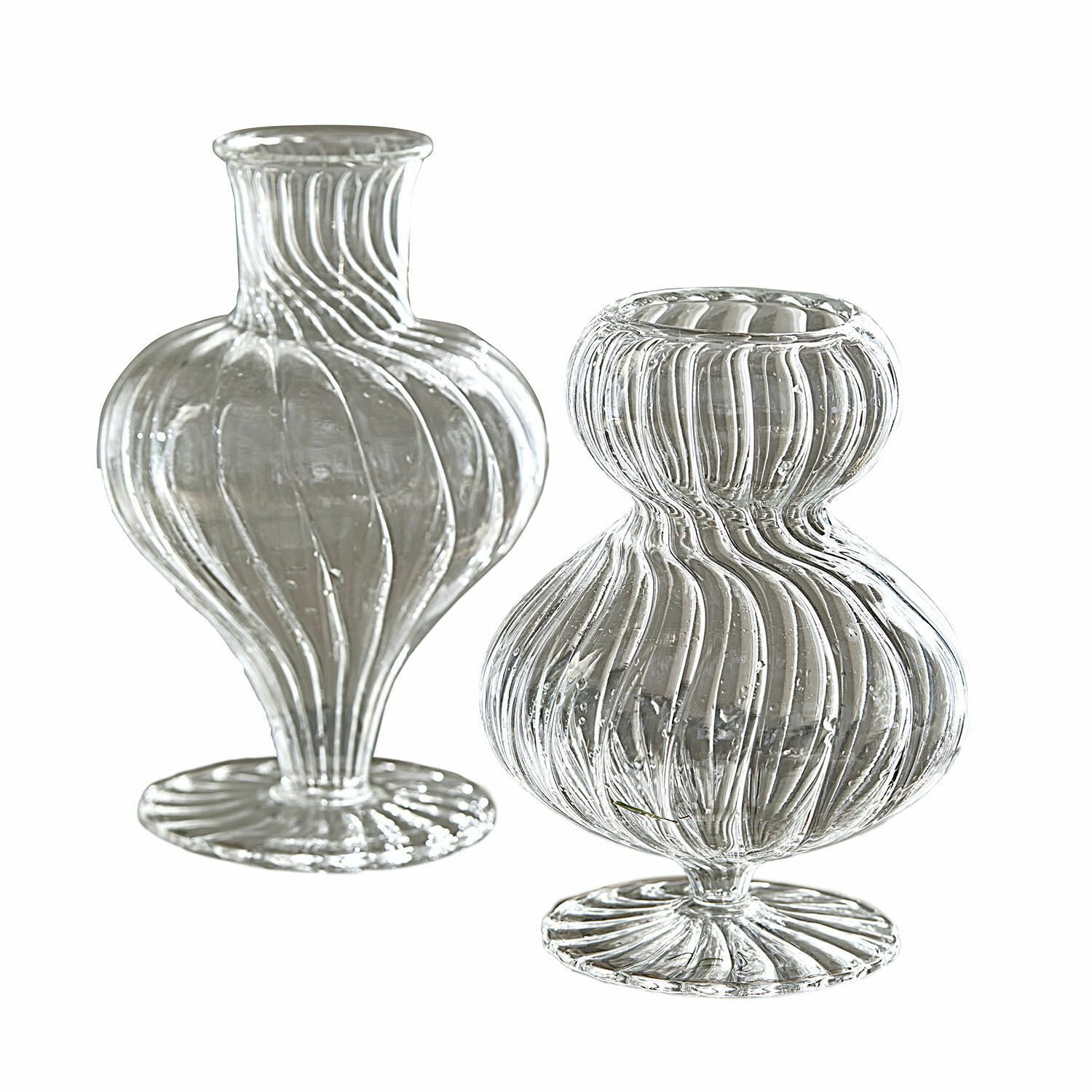 Tischvase Vase 2er Set Bavella klar