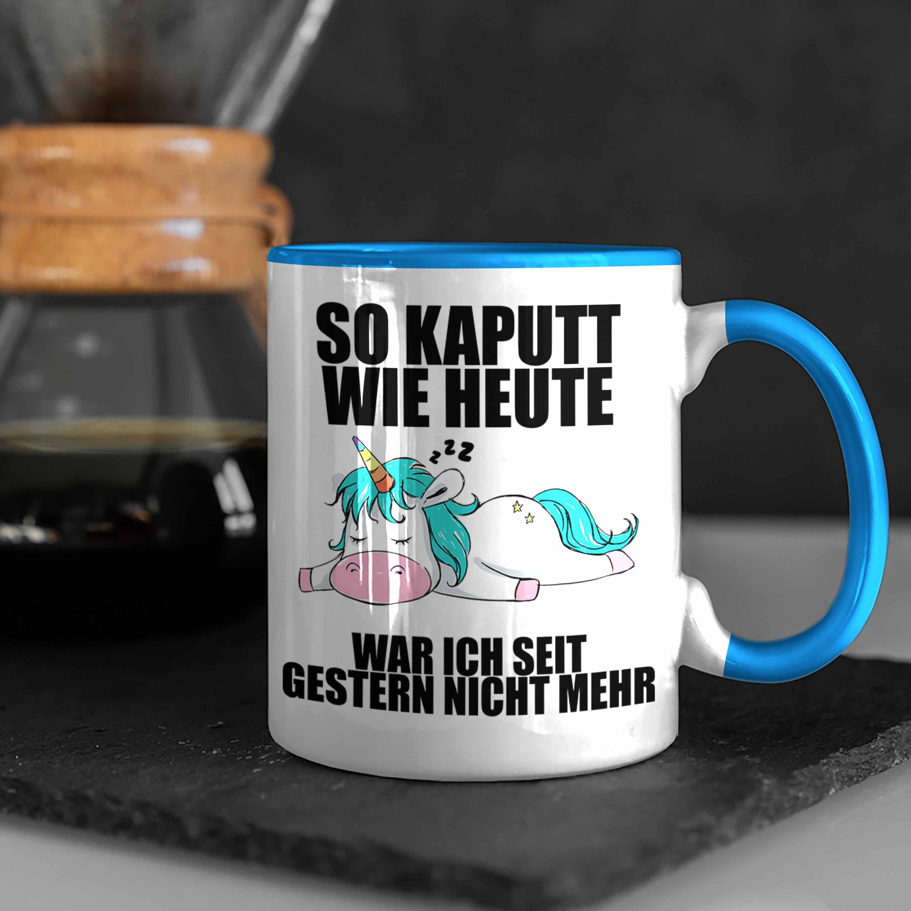 mit Kollege Geschenk - Sprüchen Lustige Trendation Geschenkidee Tasse Trendation Arbeitskollege Mitarbeiter Blau Tassen