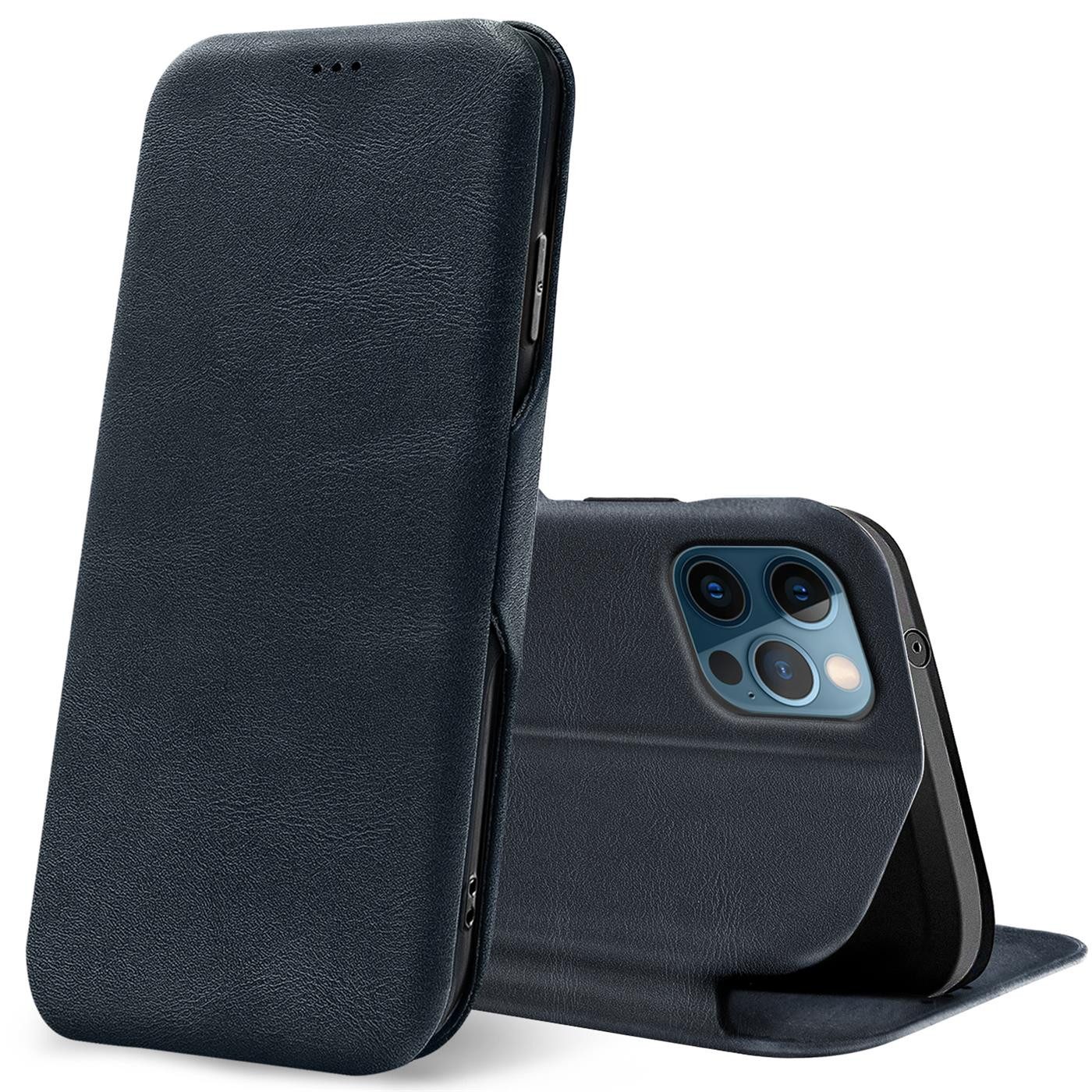 CoolGadget Handyhülle Premium Klapptasche Wallet Case für Apple iPhone 12 Pro Max 6,7 Zoll, Handy Tasche mit Kartenfach Book Schutzhülle