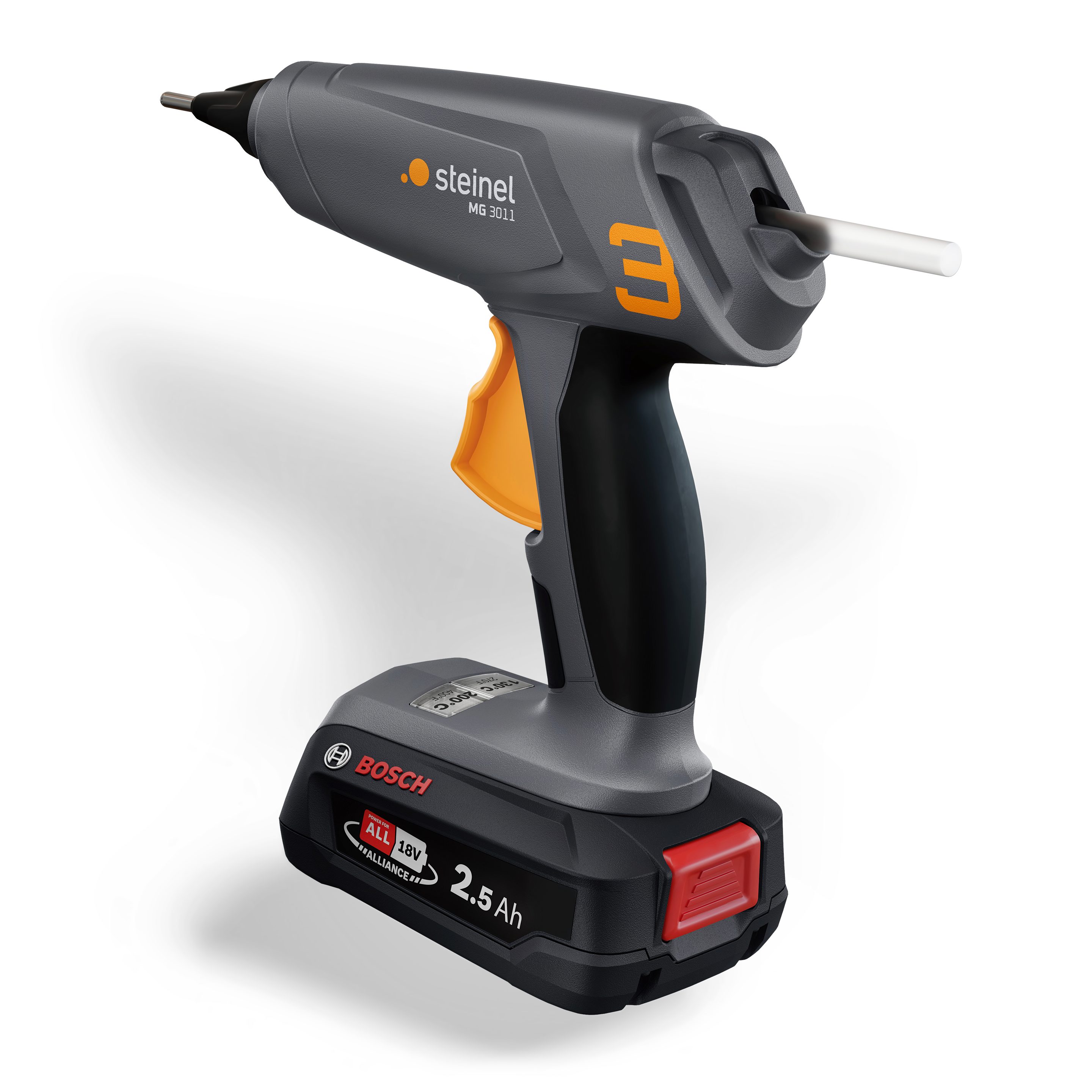 steinel Heißklebepistole MobileGlue 3011, 2 Temperaturstufen, kompatibel mit Bosch PFA Akku