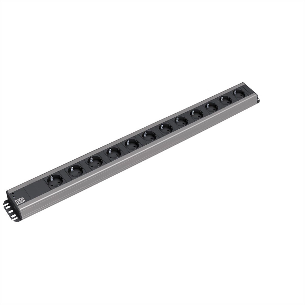 Bachmann Handwerkerleiste 12x Schutzkontakt Steckdosenleiste (Kabellänge 2 m), 300.002