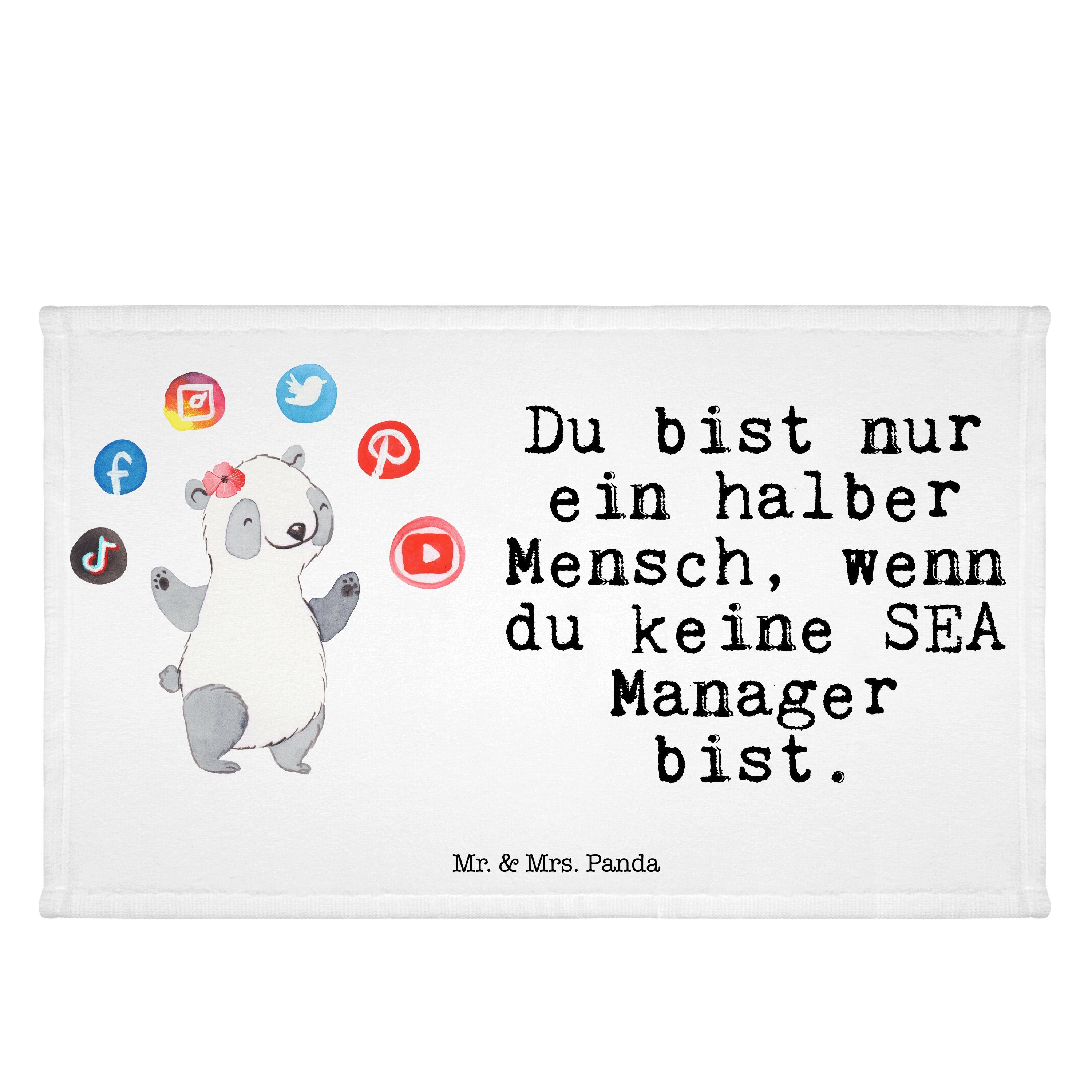 Mr. & Mrs. Panda Handtuch SEA Manager mit Herz - Weiß - Geschenk, Suchmaschinenmarketing, Sport, (1-St)