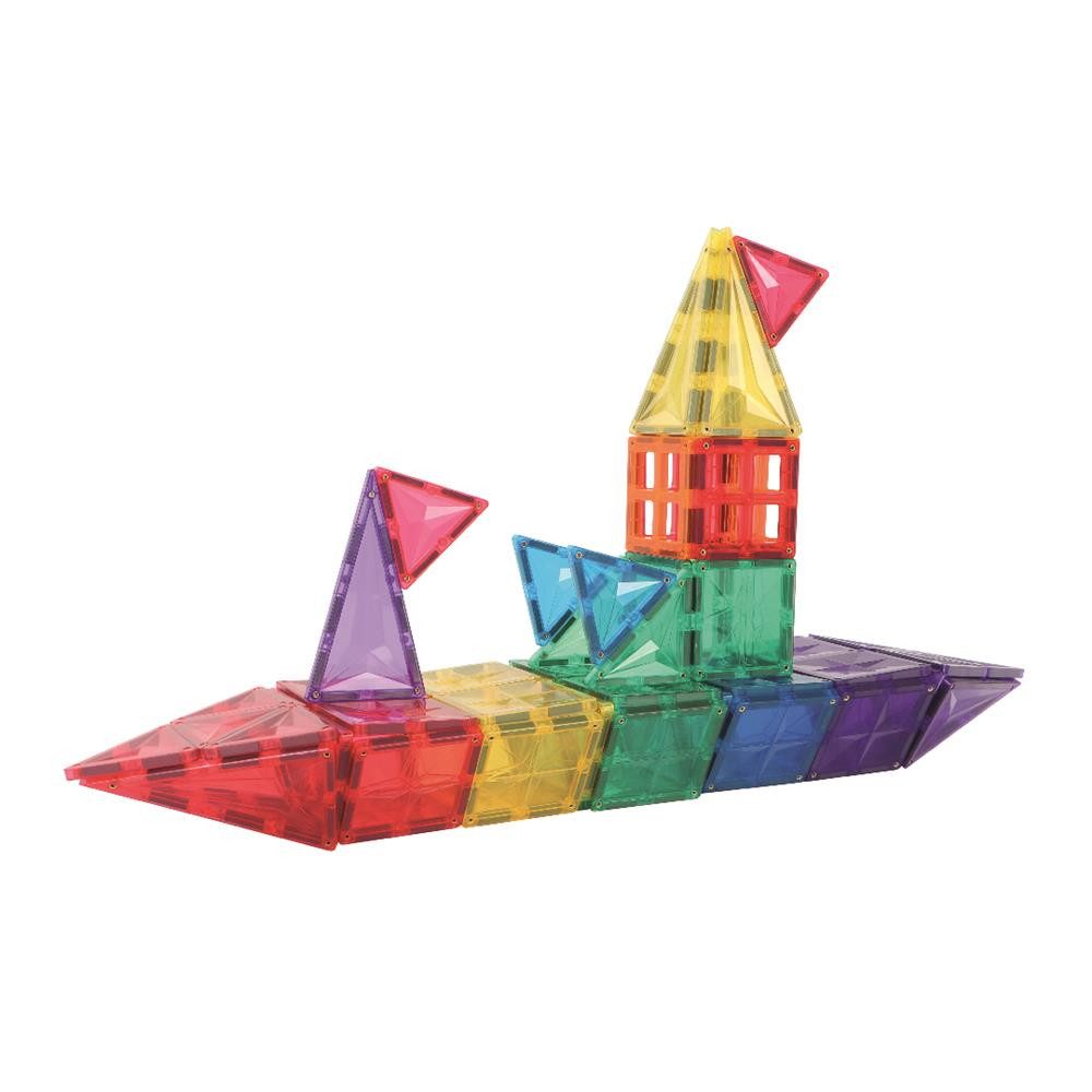 Cleverclixx Cleverclixx Original-Bausatz in Knallfarben 60 Teile Magnetspielbausteine, langlebiges Magnetspielzeug, robuste Bauweise, erweiterbar