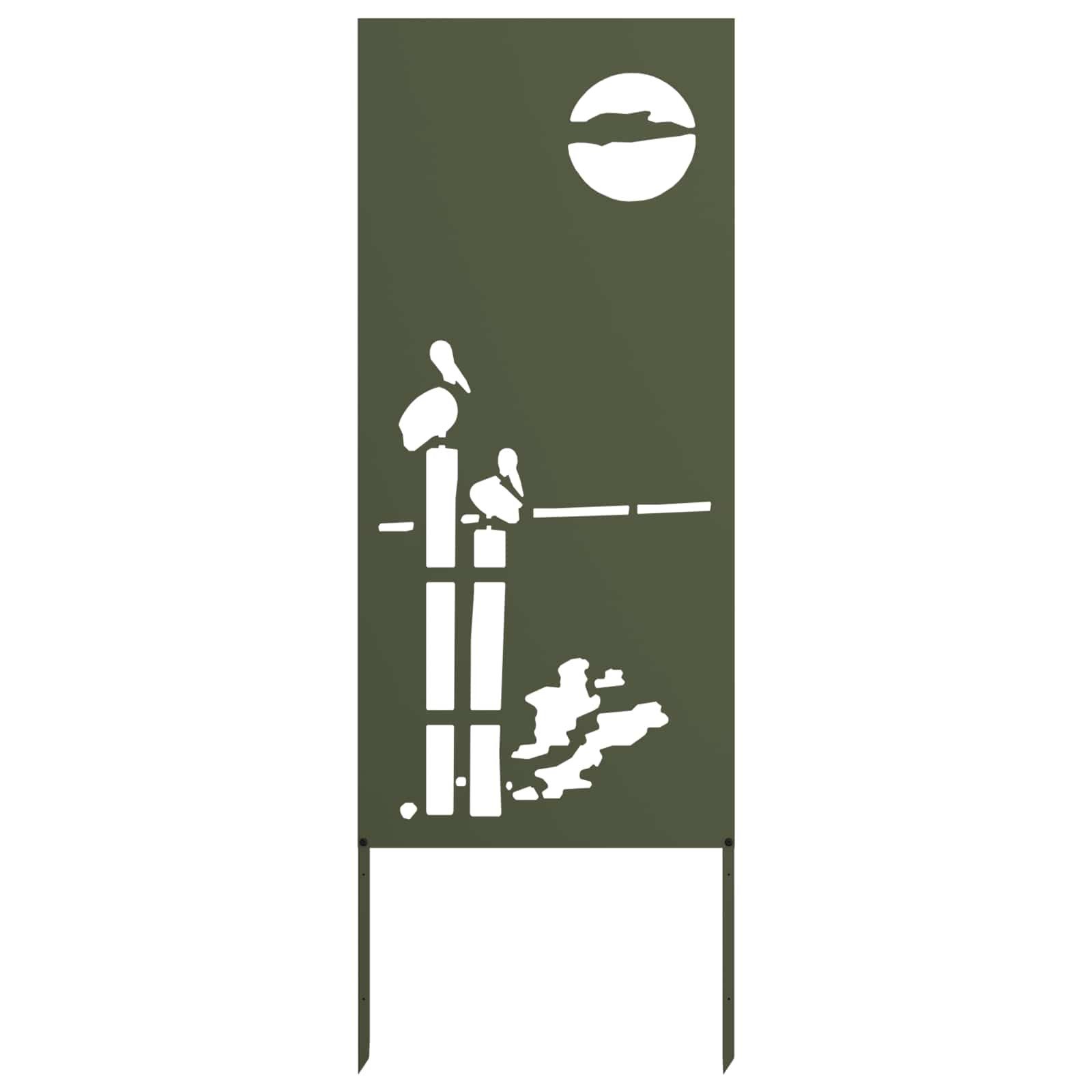 vidaXL Wandbild Garten Sichtschutz-Leinwand Olivgrün 50 x 140 cm, (1 St)