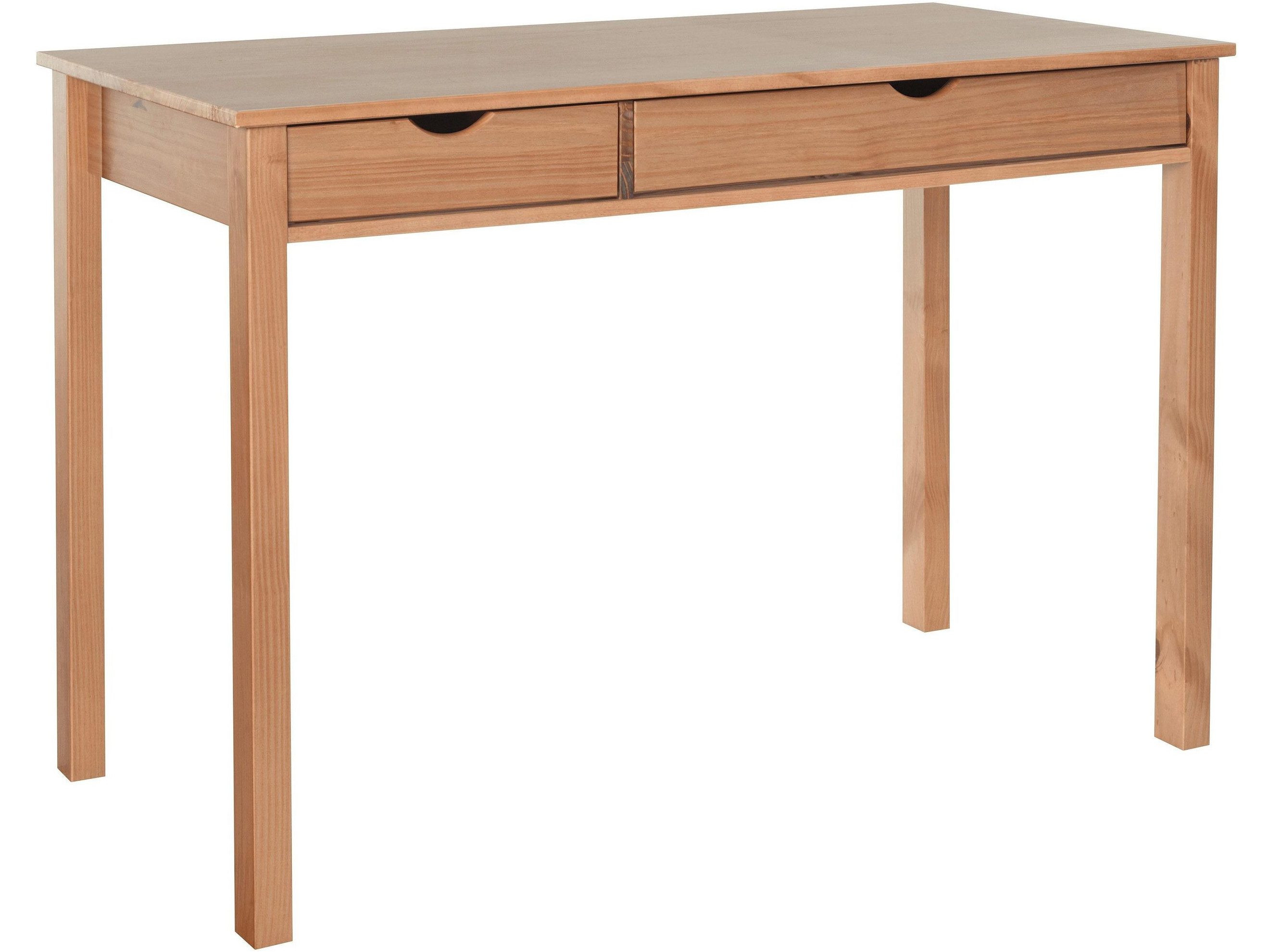 freiraum Schreibtisch Schreibtisch >Genova, mit 2 Schubladen in Natur, Kiefer/MDF - 120x80x60cm (BxHxT)