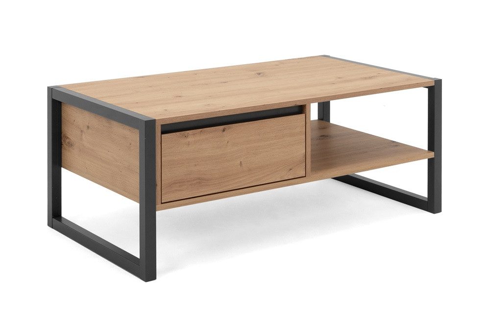 Finori Couchtisch Couchtisch Denver, Artisan Oak / anthrazit, Industrial Look (no-Set), Breite 100 cm,Tischplatte aus Holzwerkstoff