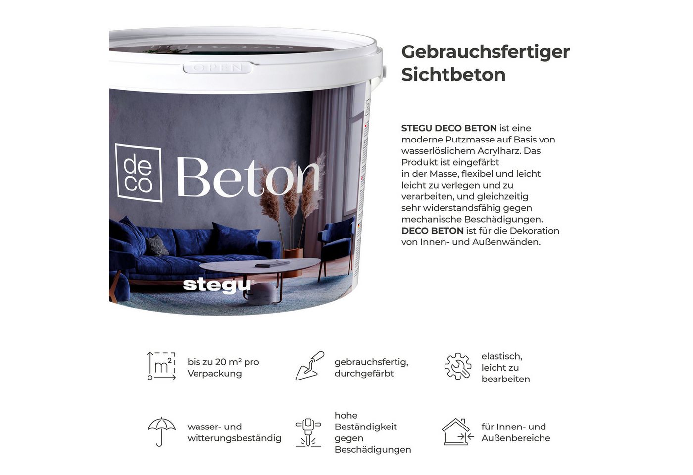 Thumbnail - Stegu Kunstharzputz DECO Beton