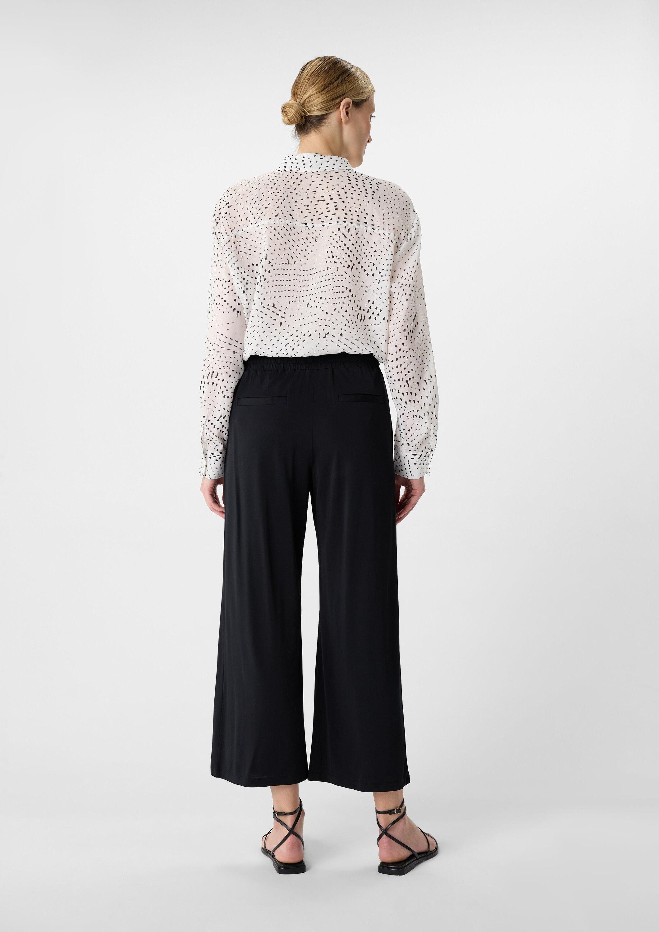 comma Culotte Hose Crop-Hose mit Semi Wide Leg