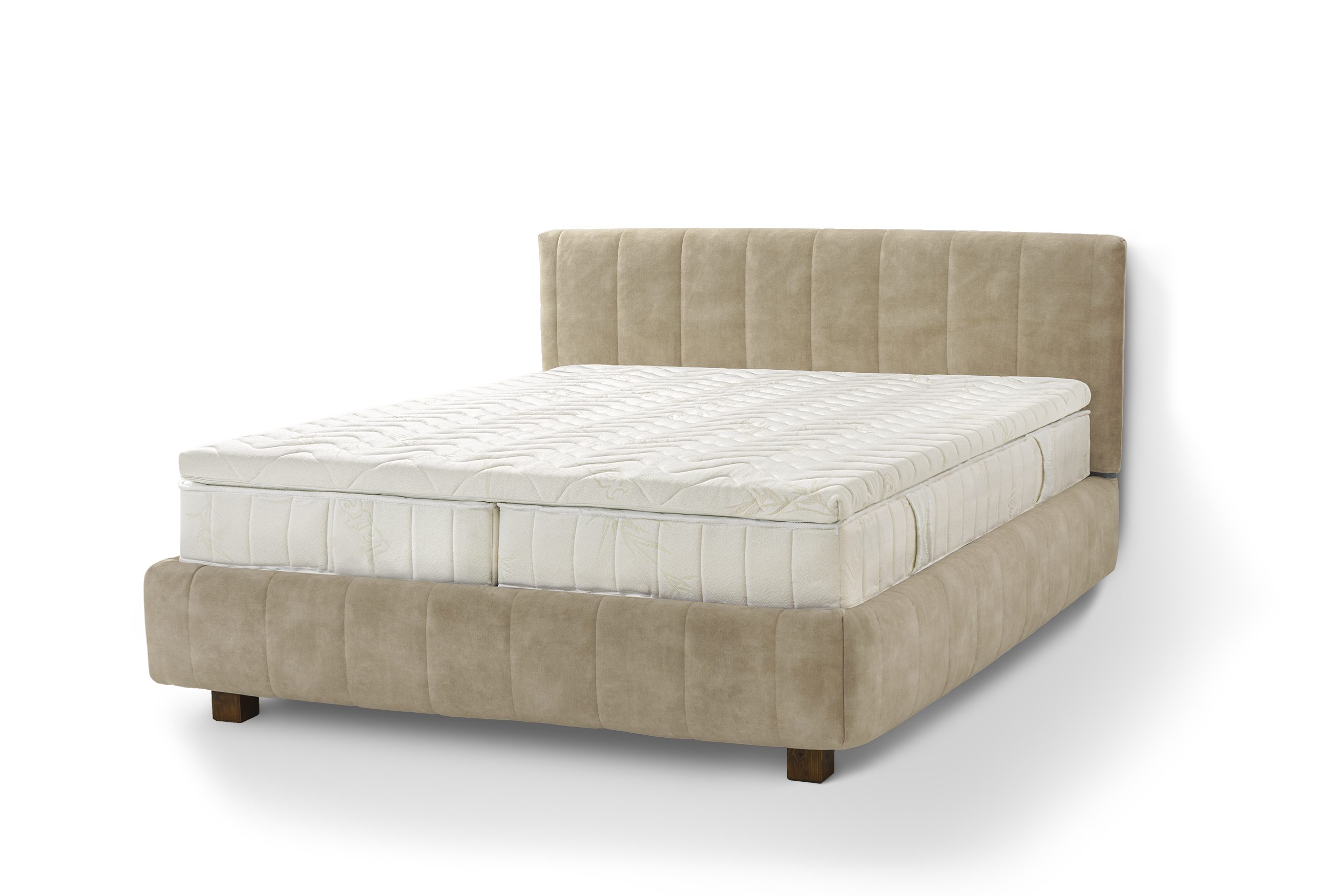 Letti Moderni Holzbett Bett Calma, hergestellt aus hochwertigem Massivholz Plüsch Sand