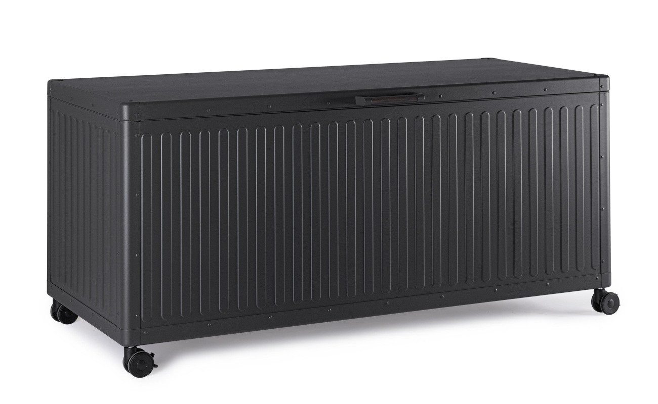 Feeling4Home Gartenbox Ocean aus Aluminium, Anthrazit, mit Gaskolben & Rollen