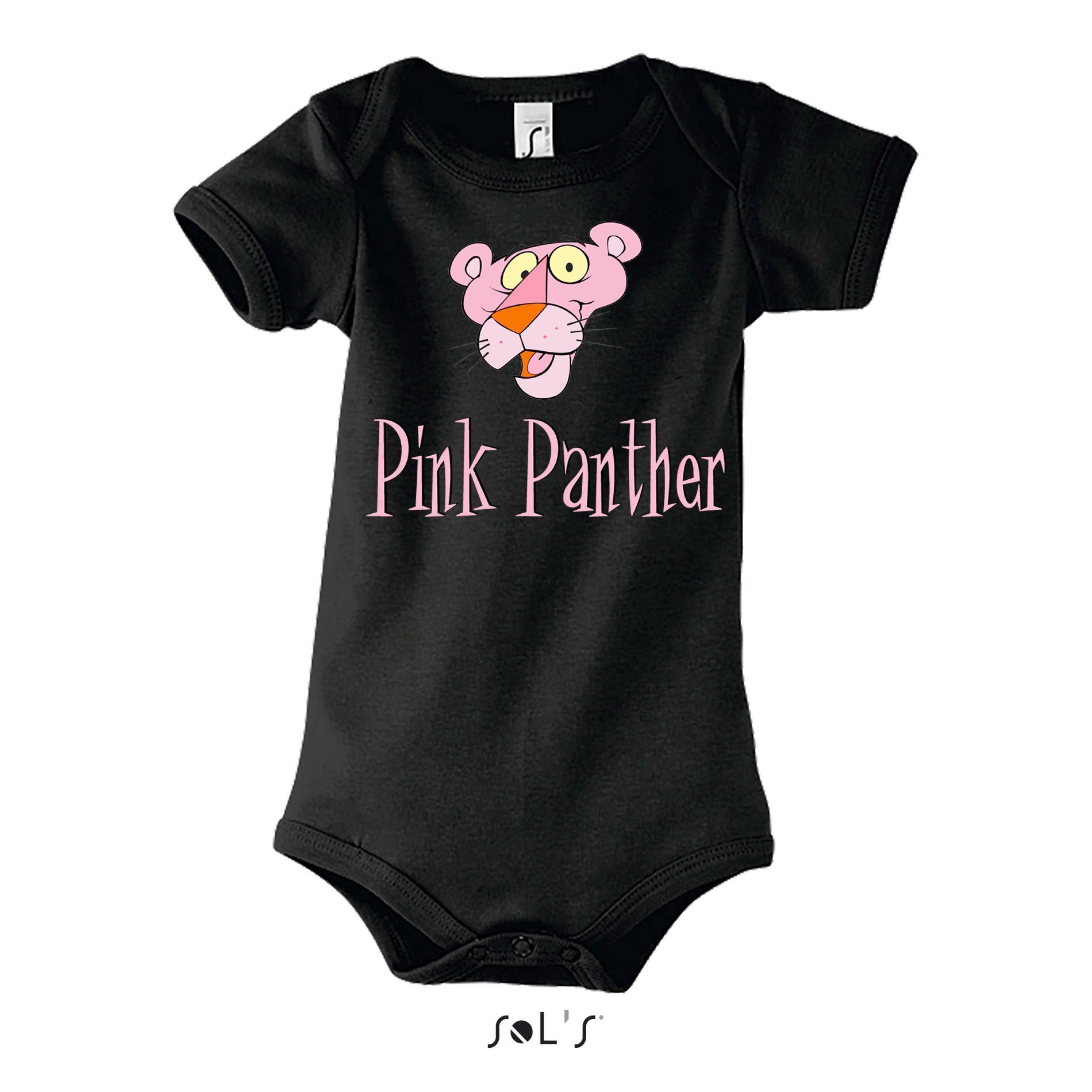 Blondie & Brownie Strampler Kinder Baby Pink Panther Rosarote Inspector Comic Cartoon Schwarz