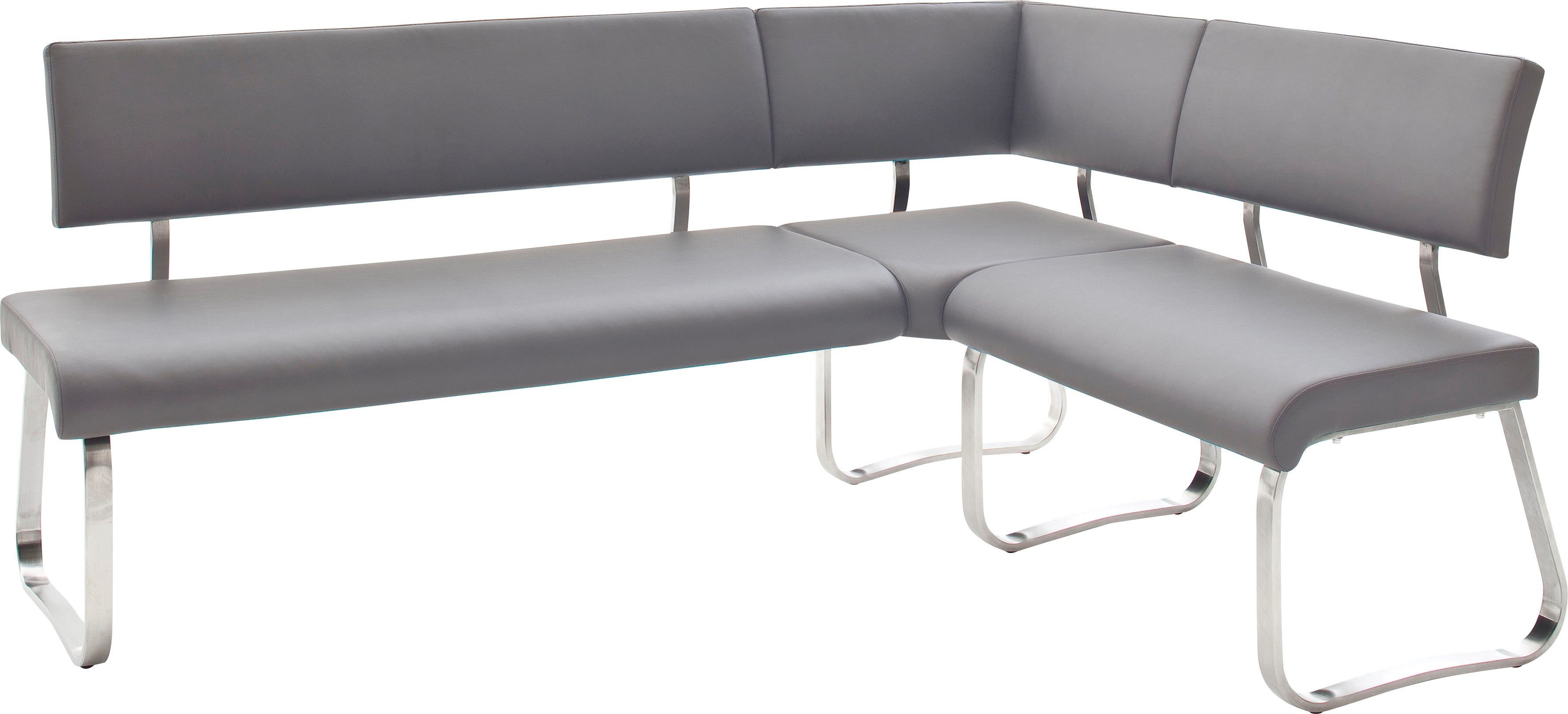 MCA furniture Eckbank Arco, Eckbank frei im Raum stellbar, Breite 200 cm, belastbar bis 500 kg Grau