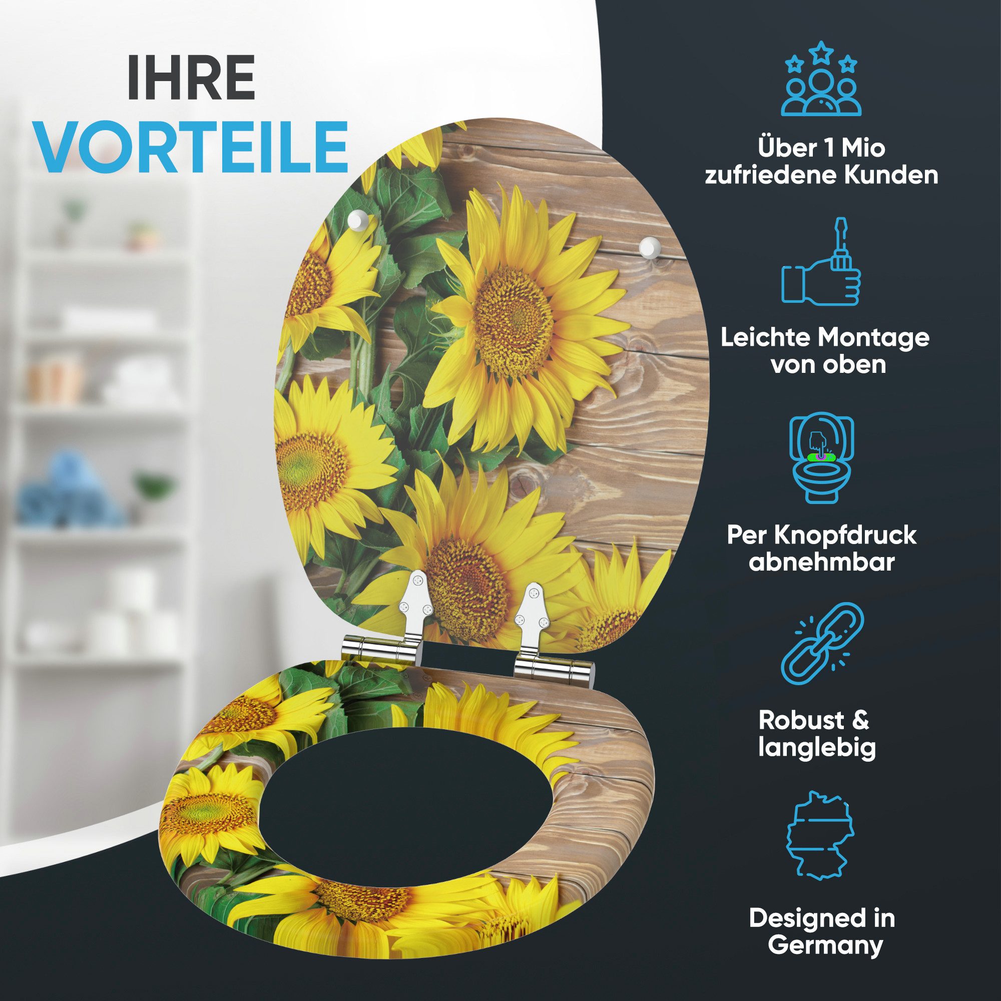 Sanilo WC-Sitz Sunflower, mit Absenkautomatik, hochwertig günstig online kaufen