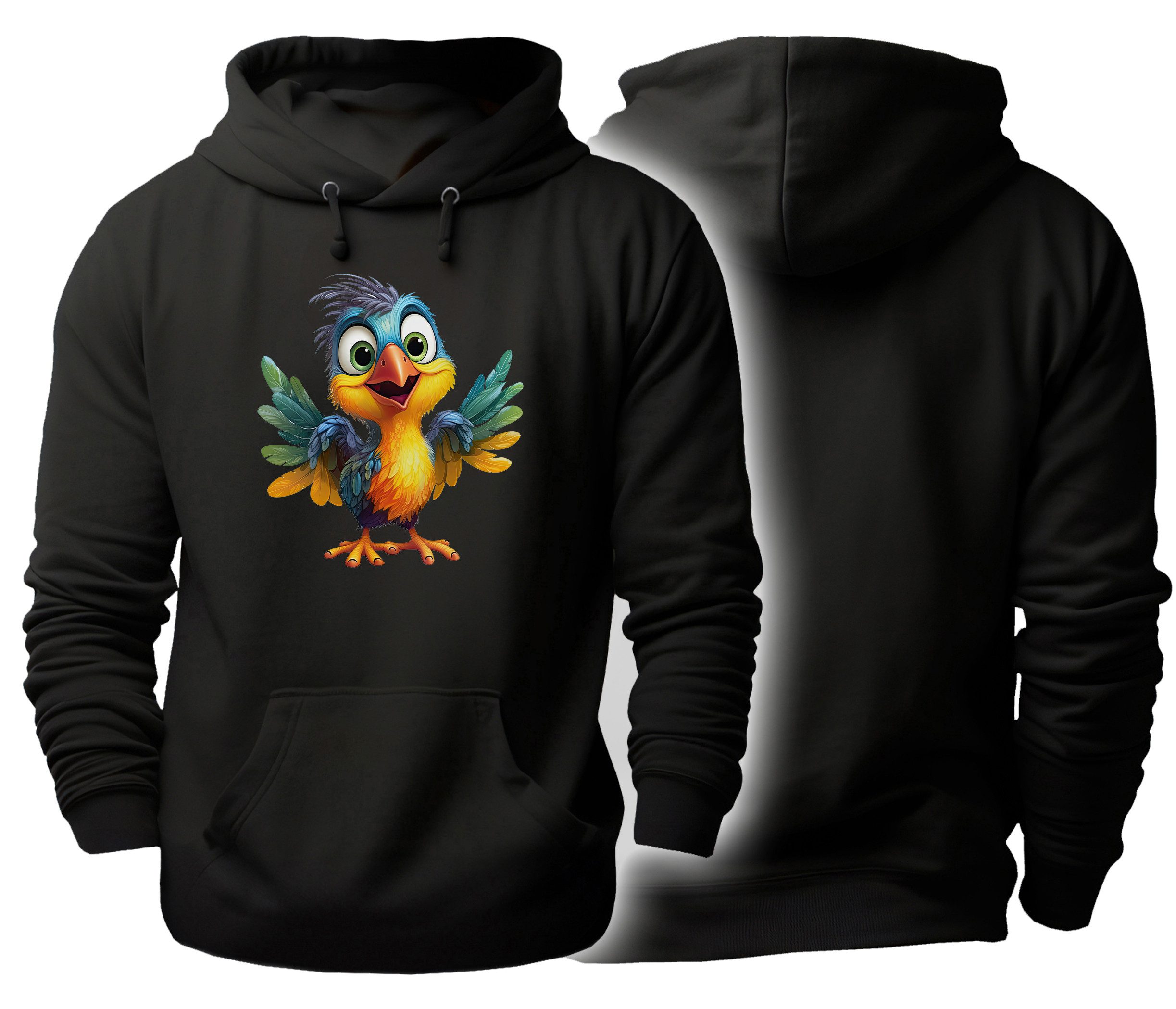 MyDesign24 Hoodie Wildtier Kapuzen Pulli - Paradiesvogel Herren und Damen Kapuzensweater - Tier Hoodie i271