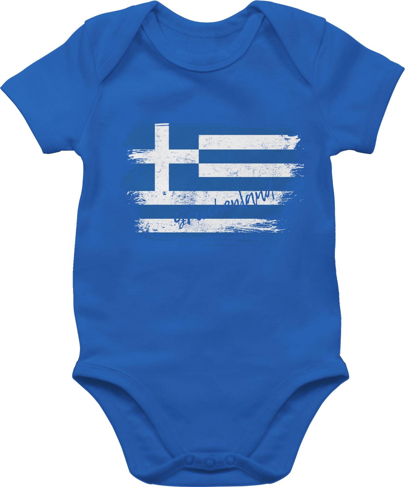 Länder Shirtracer Baby Shirtbody Wappen Griechenland Royalblau 1 Vintage