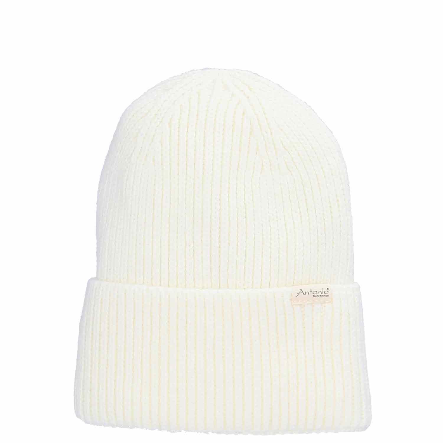 Antonio Strickmütze Antonio Strick Mütze Beanie weiß (1-St)
