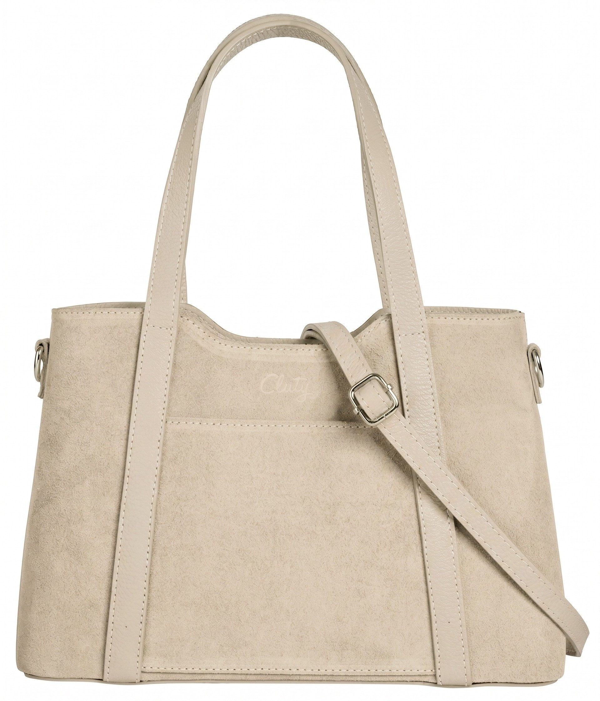 Cluty Henkeltasche, echt Leder, Made in Italy